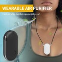 Wearable Air Purifier Necklace Personal Hanging Necklace with Negative Ion Air Freshener USB No Radiation for Adults Kids Black