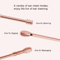 6pcs/set Ear Cleaner Kits Stainless Steel Earpick Wax Remover Curette  Ear Pick Ear Cleaner Spoon Spiral Ear Clean Tool