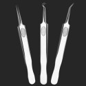 3PCS Stainless Steel Acne Needle Blackhead Removal Clip Whitehead Removal Needle Blemish Remover Tweezers Face Care Beauty Repai