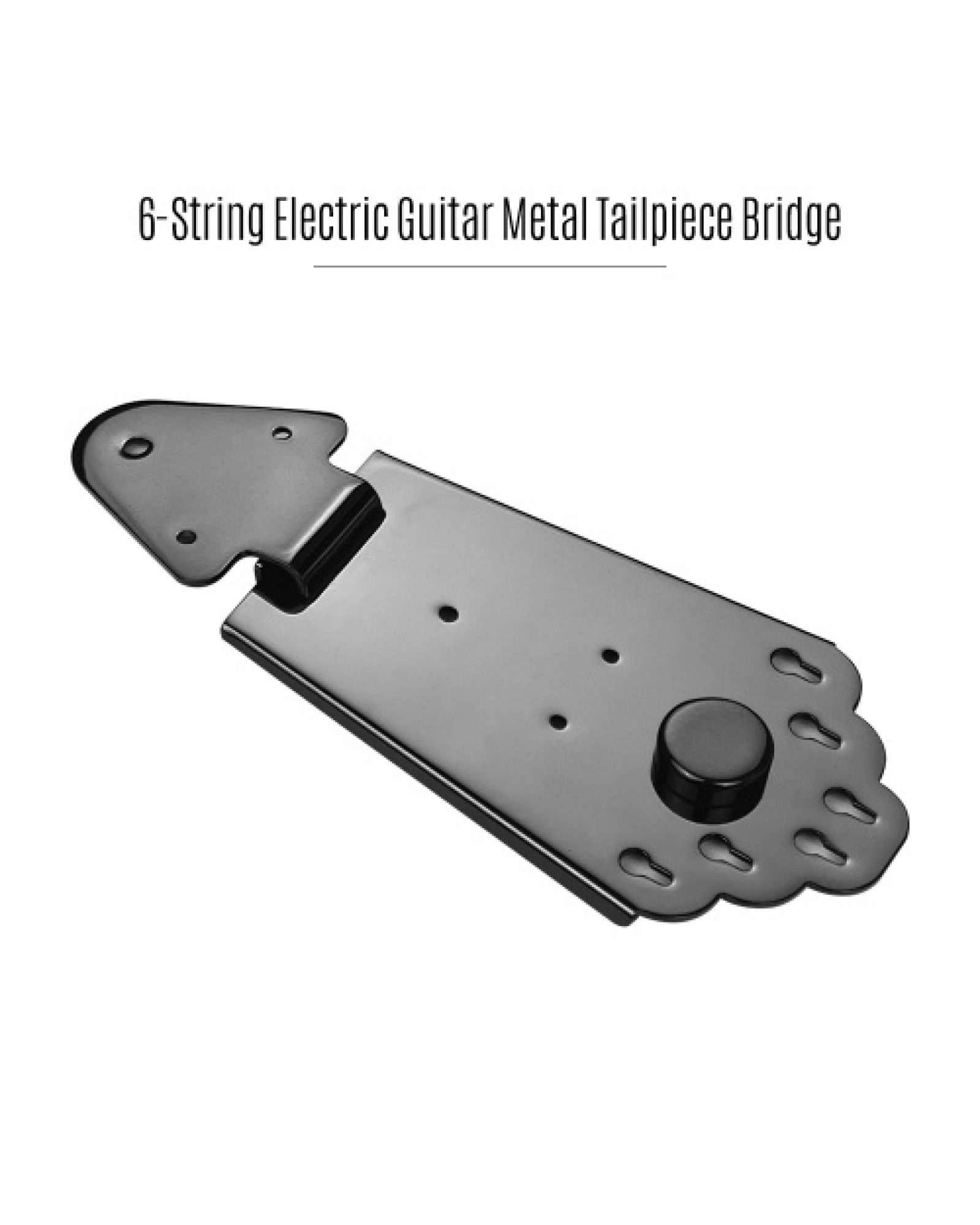 6 String Guitar Metal Tailpiece Bridge with Screws for Jazz Electric Guitar Musical Instrument Parts Black
