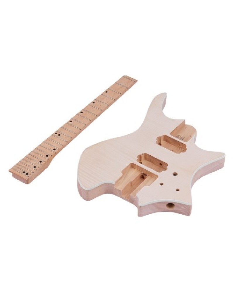 WT-3 Unfinished DIY Electric Guitar Kit Basswood Body Maple Wood Fingerboard Guitar Neck Without Headstock