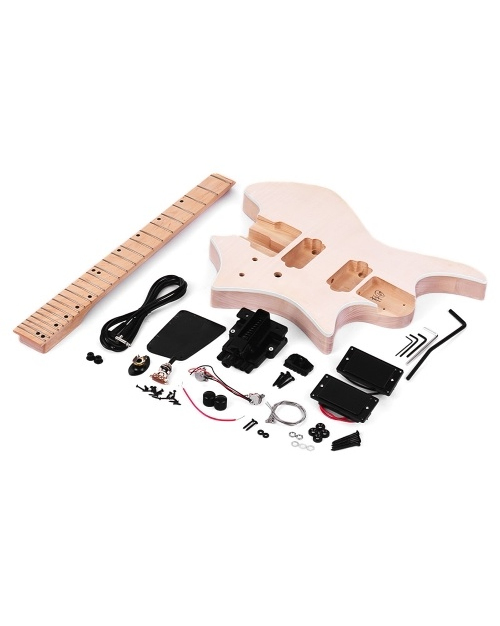 WT-3 Unfinished DIY Electric Guitar Kit Basswood Body Maple Wood Fingerboard Guitar Neck Without Headstock
