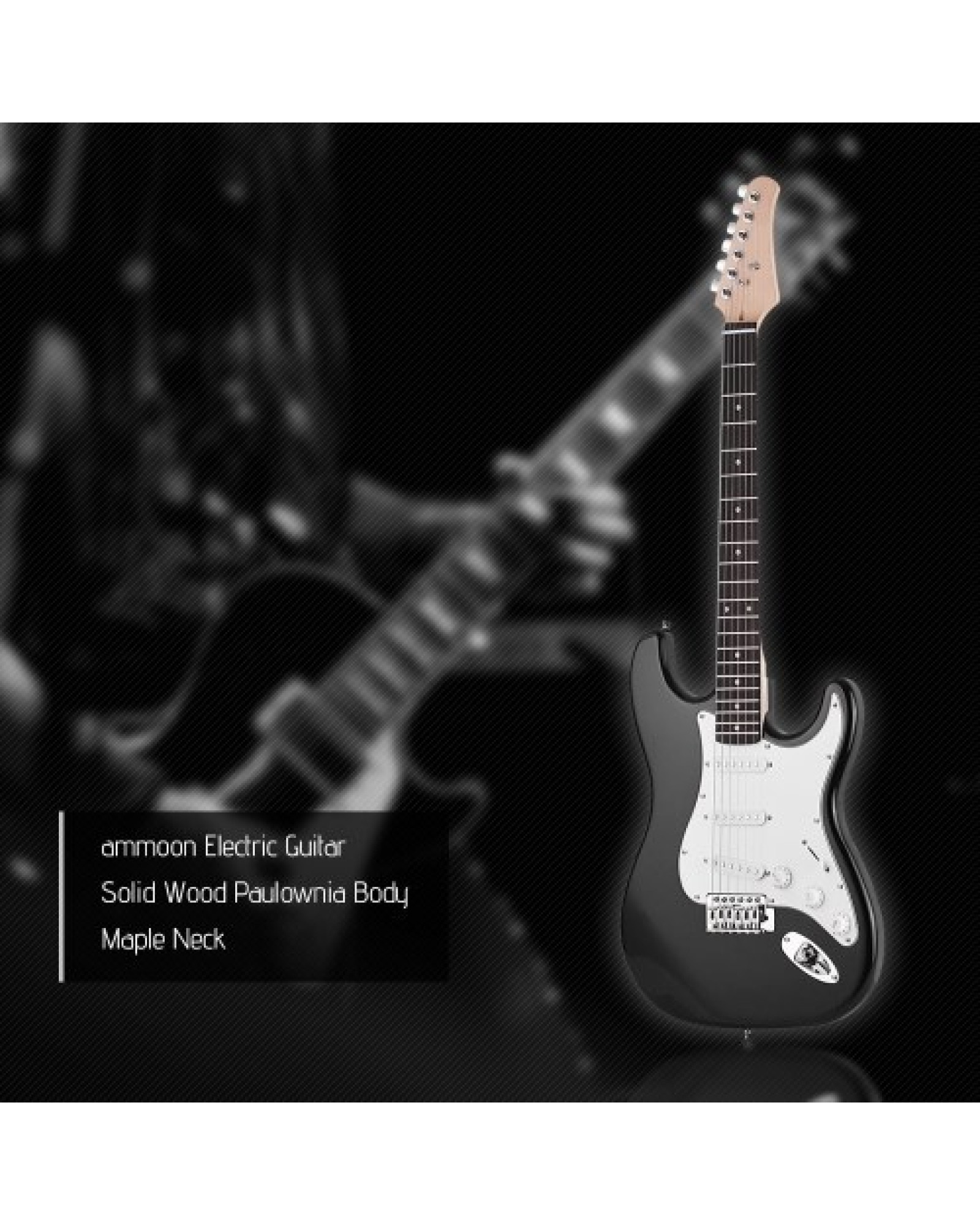 Electric Guitar Solid Wood Paulownia Body Maple Neck 21 Frets 6 String with Speaker Pitch Pipe Guitar Bag Strap Picks Right Hand