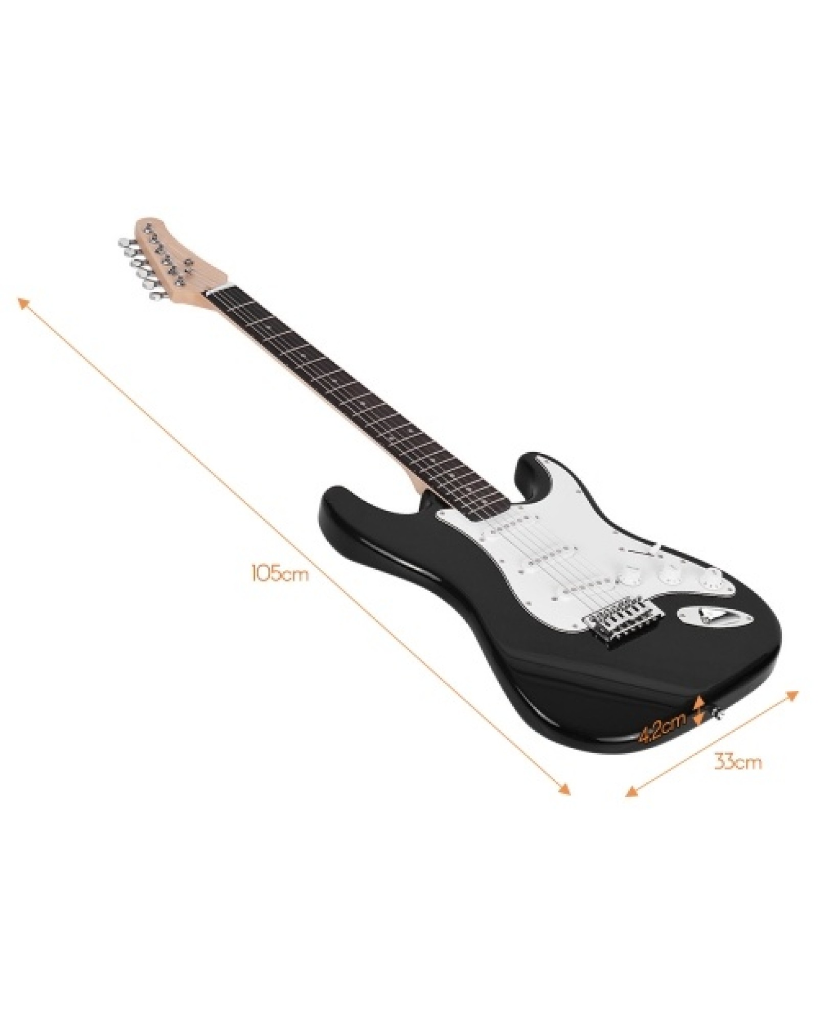 Electric Guitar Solid Wood Paulownia Body Maple Neck 21 Frets 6 String with Speaker Pitch Pipe Guitar Bag Strap Picks Right Hand