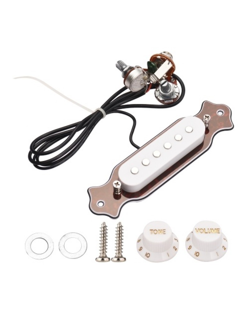 Guitar Magnetic Single Coil Noiseless Pickup Folk Acoustic Guitar Sound Hole Pickup Electric Guitar Pickup Wiring with Volume an