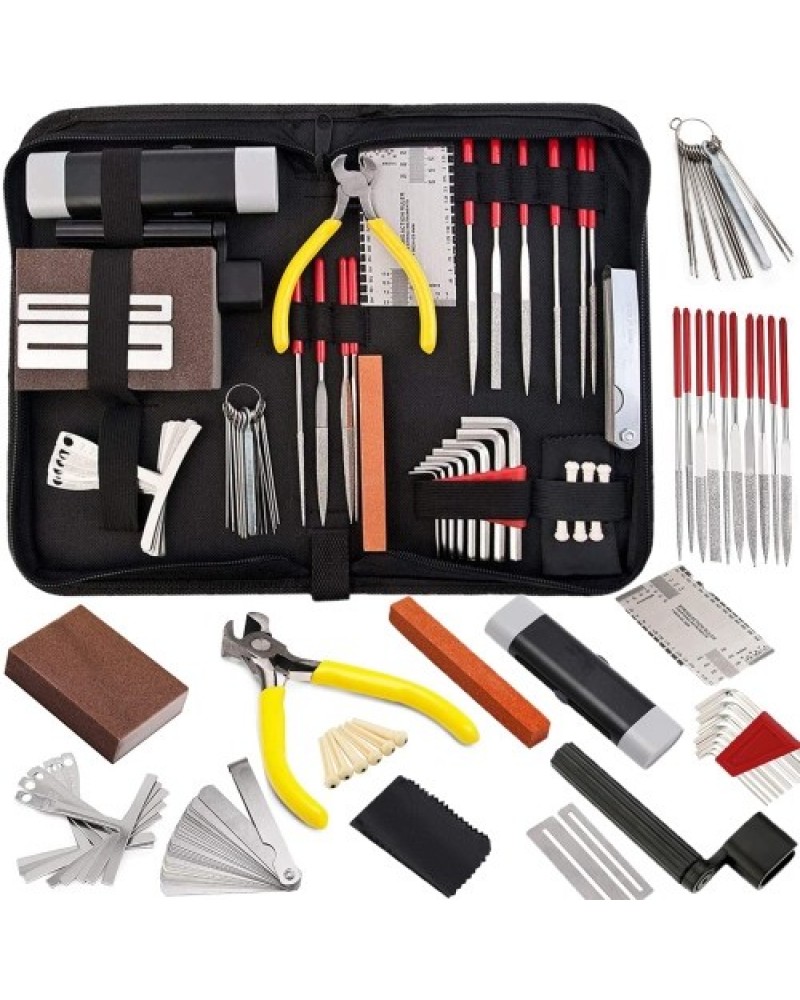 57 PCS Guitar Tool Kit with Carry Bag, Repair Maintenance Tools