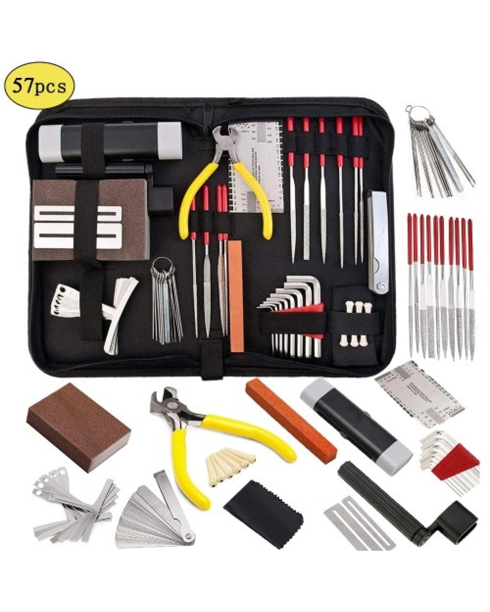 57 PCS Guitar Tool Kit with Carry Bag, Repair Maintenance Tools