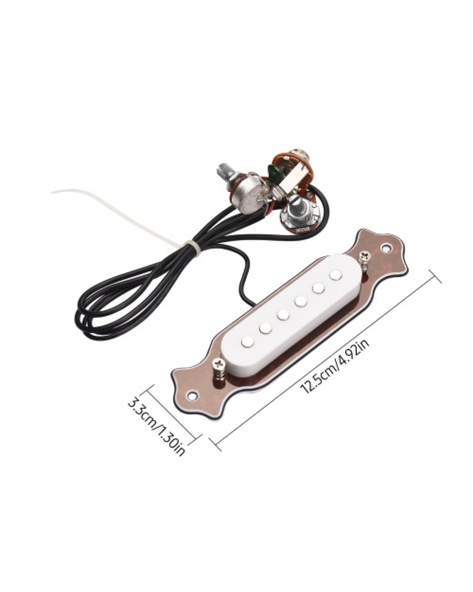 Guitar Magnetic Single Coil Noiseless Pickup Folk Acoustic Guitar Sound Hole Pickup Electric Guitar Pickup Wiring with Volume an