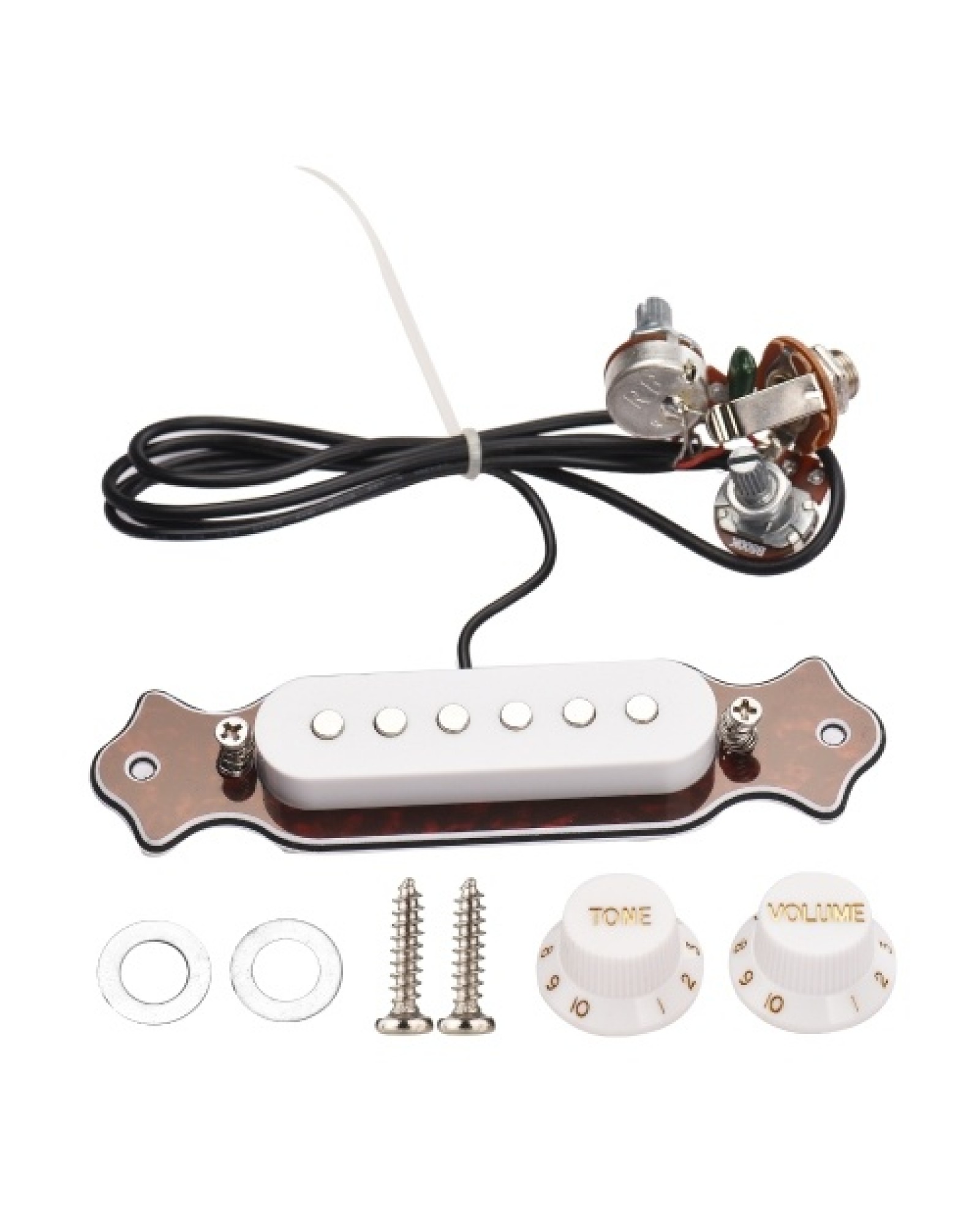 Guitar Magnetic Single Coil Noiseless Pickup Folk Acoustic Guitar Sound Hole Pickup Electric Guitar Pickup Wiring with Volume an