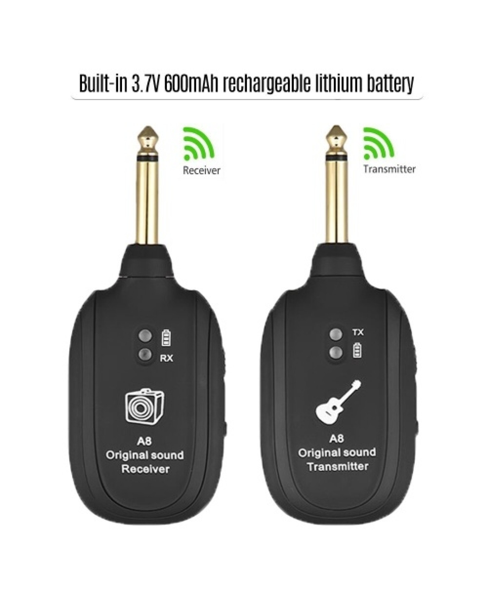 A8 UHF Wireless Guitar Transmitter Receiver Set for Electric Guitars Bass Violin