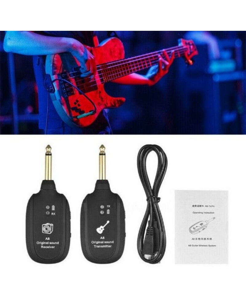 A8 UHF Wireless Guitar Transmitter Receiver Set for Electric Guitars Bass Violin