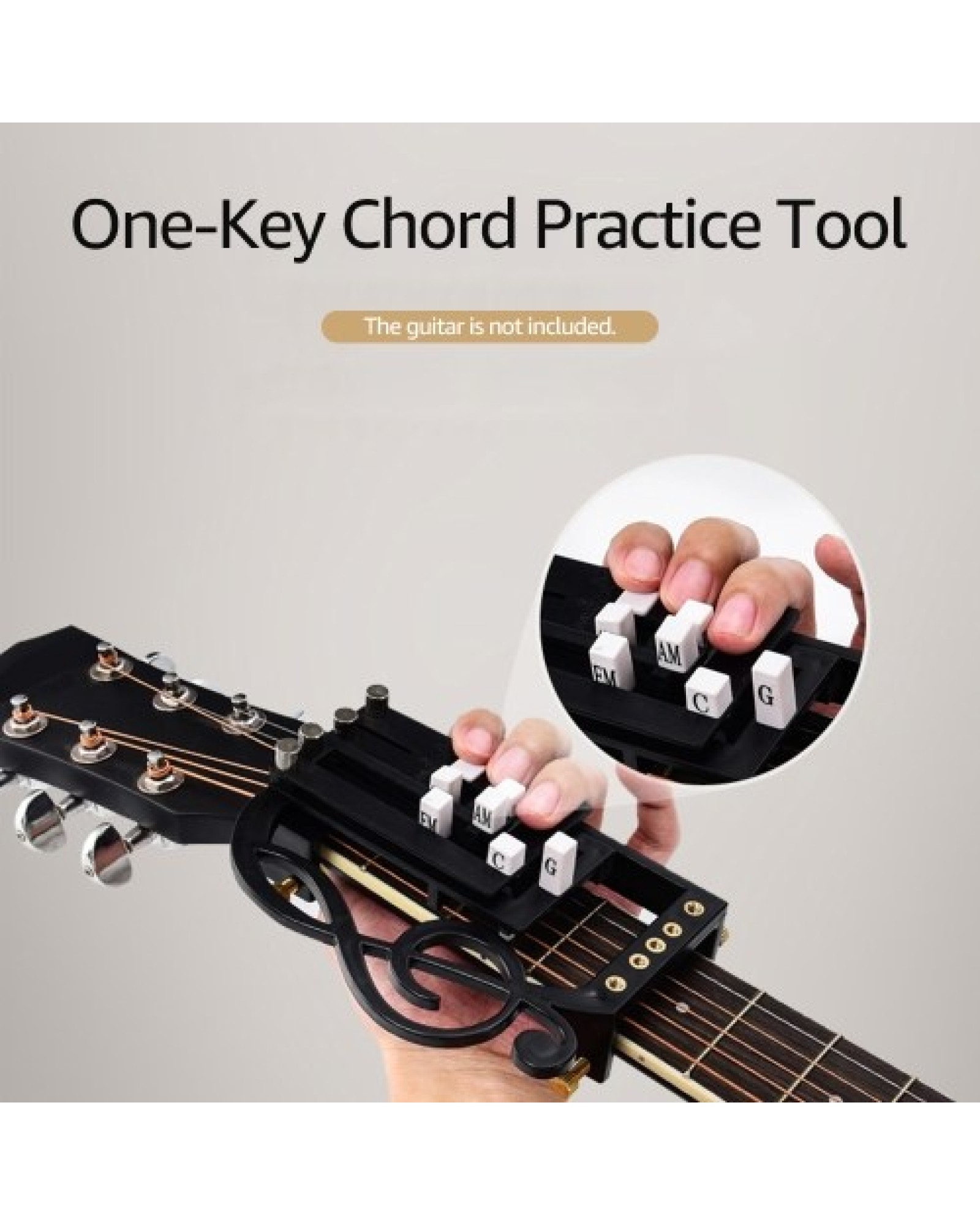 Upgraded One-Key Guitar Chord Trainer Chord Learning Assisted Tool Folk Guitar Chord Practice Tool 25 Chords for Folk Guitar Beg