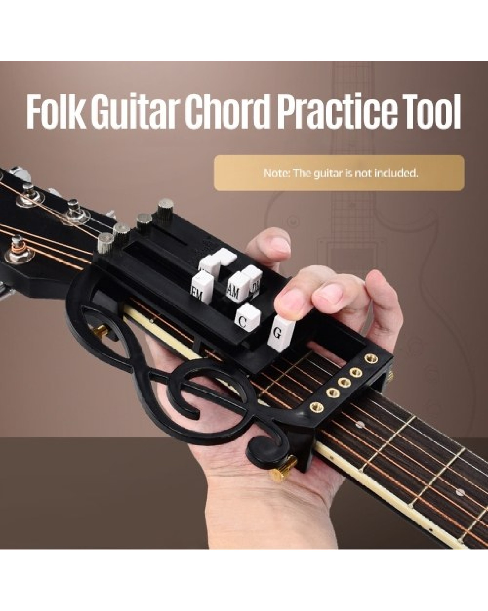 Upgraded One-Key Guitar Chord Trainer Chord Learning Assisted Tool Folk Guitar Chord Practice Tool 25 Chords for Folk Guitar Beg
