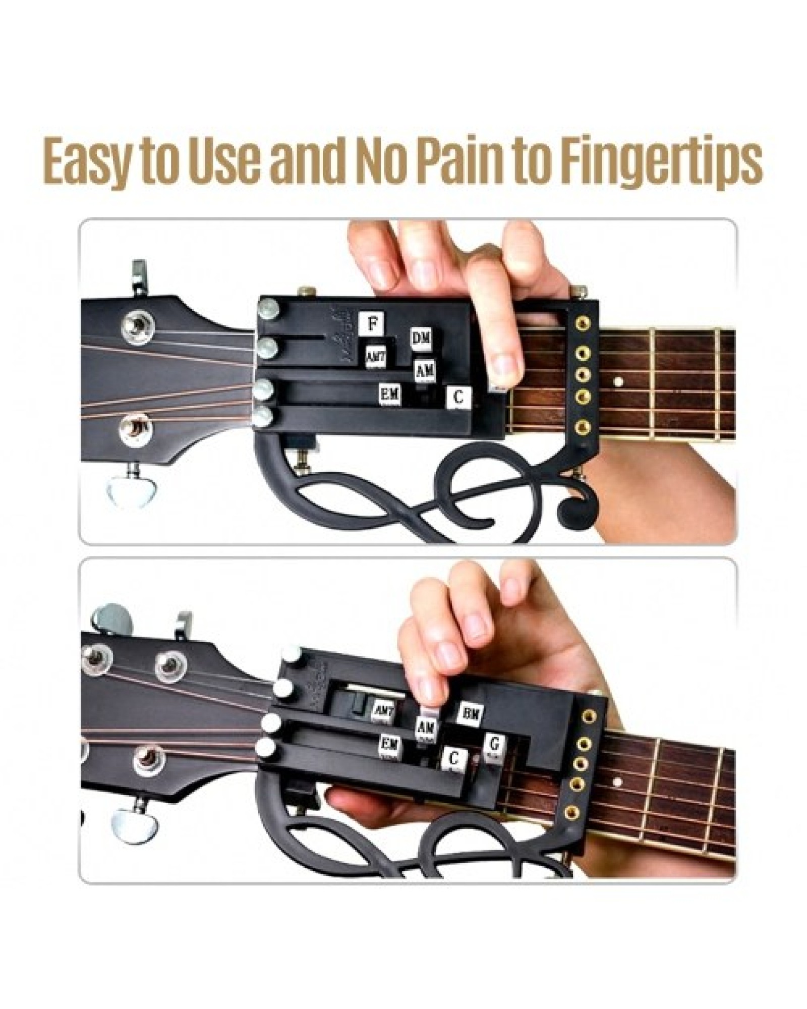 Upgraded One-Key Guitar Chord Trainer Chord Learning Assisted Tool Folk Guitar Chord Practice Tool 25 Chords for Folk Guitar Beg
