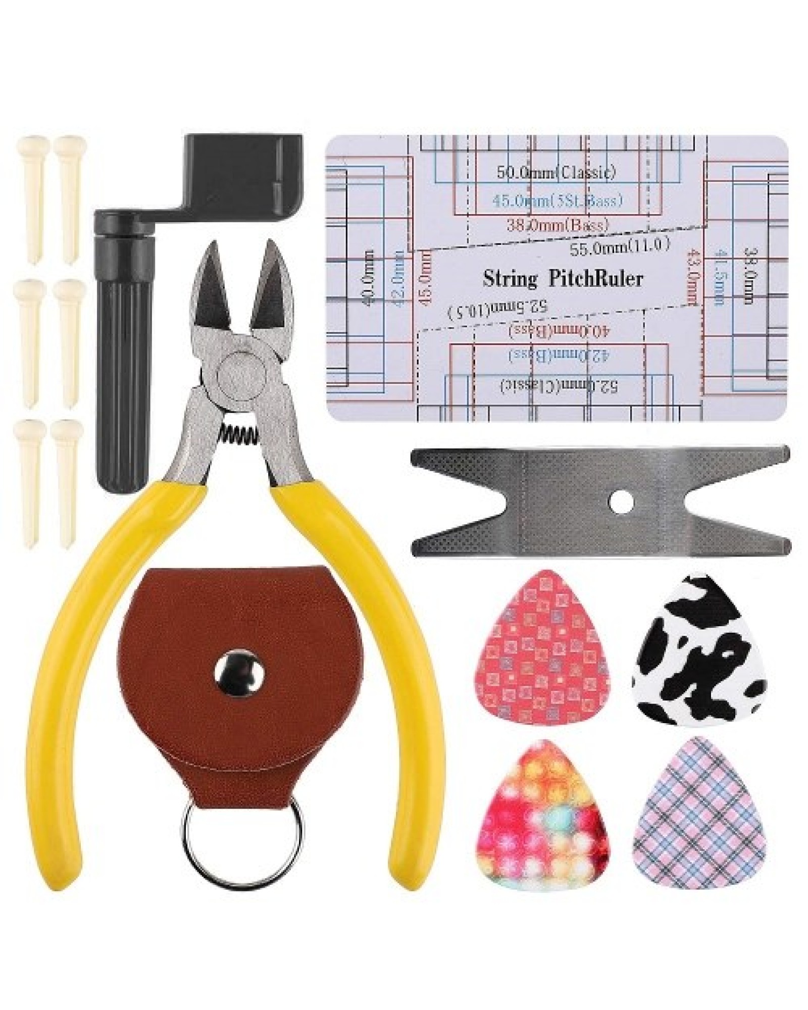Guitar Repairing Tool Kit Electric Acoustic Guitar Ukulele Repairing Maintenance Cleaning Tool Accessories Kit
