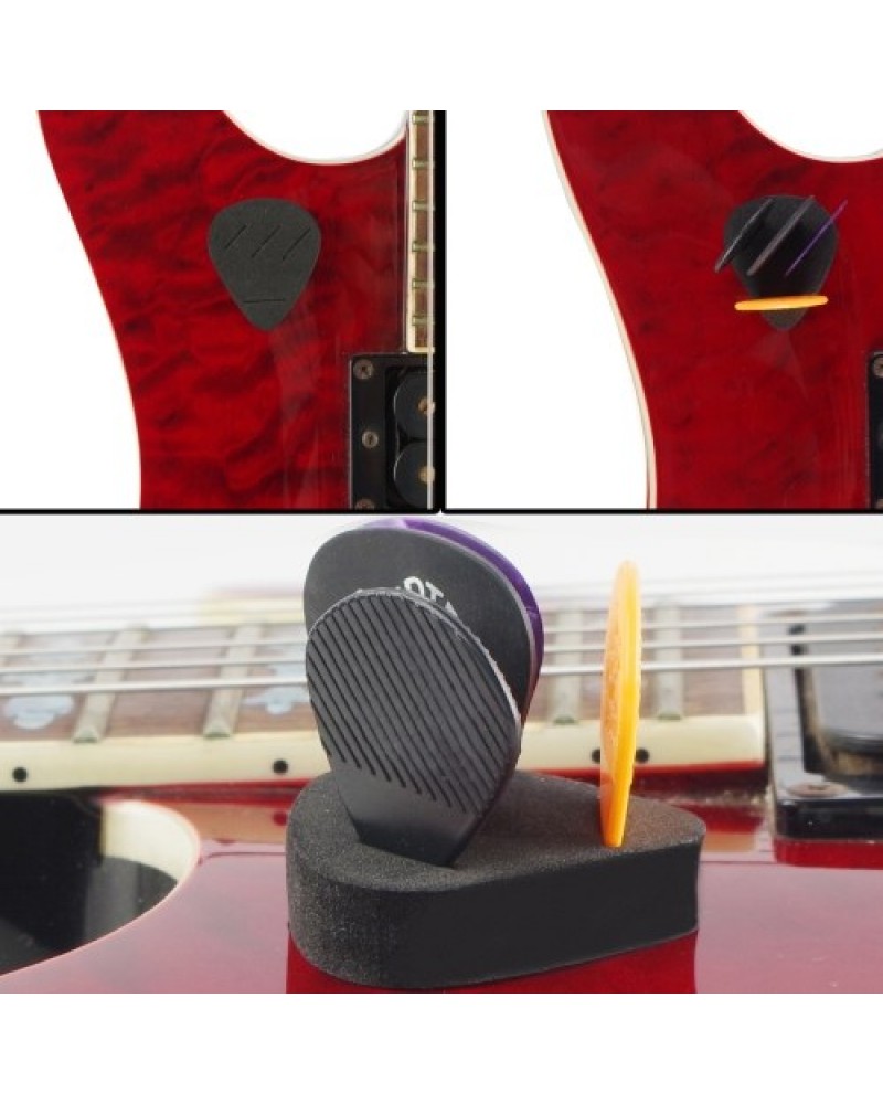 Guitar Picks &amp; Guitar Picks Holder Set 10pcs Plectrum Paddles Celluloid Guitar Pick 2pcs Pickholders EVA Stick-on Holder Eas