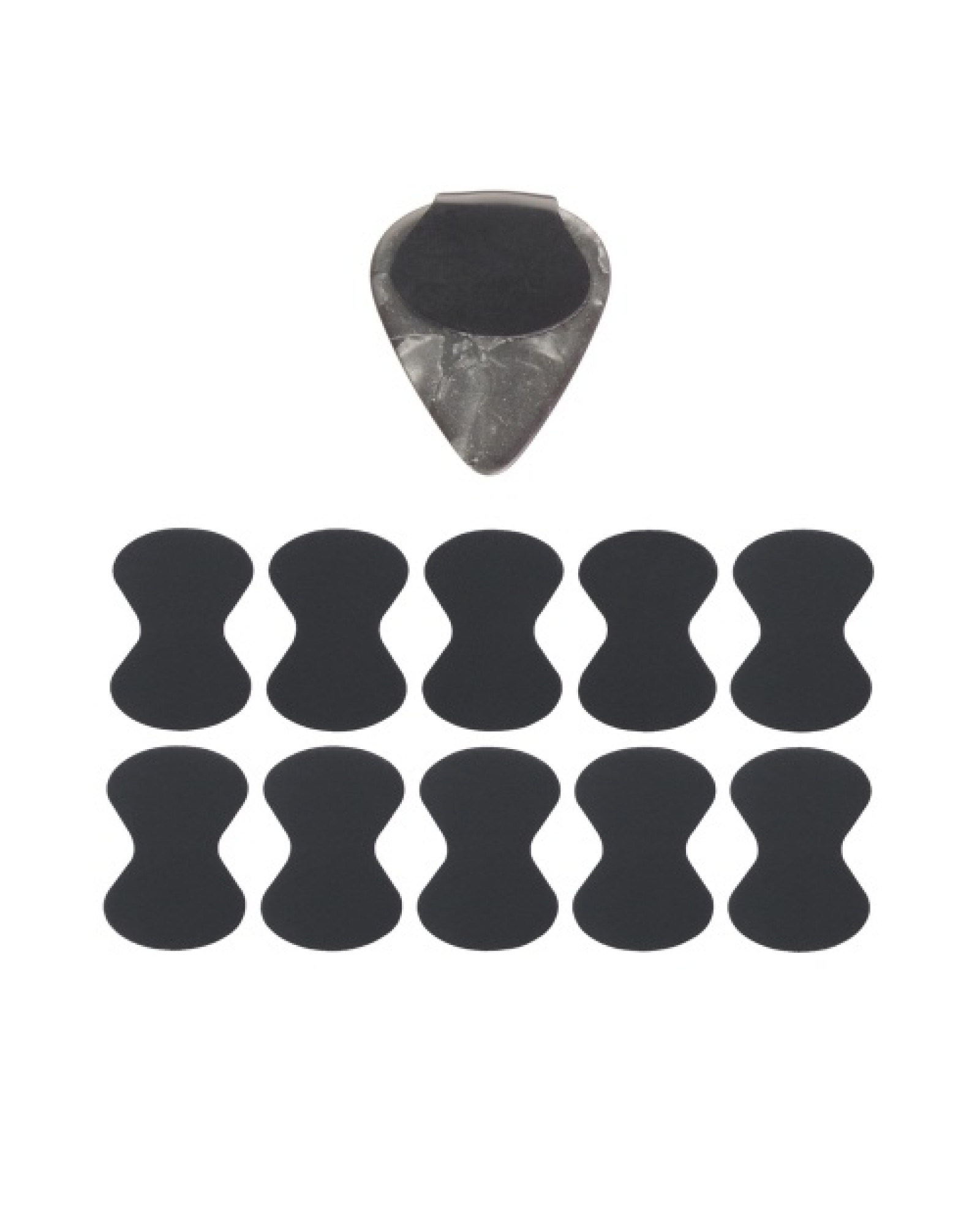 Guitar Paddles &amp; Anti-slip Sticker Set 10pcs Guitar Picks &amp; 10pcs Anti-skid Stickers Celluloid Picks Anti-slip Tapes