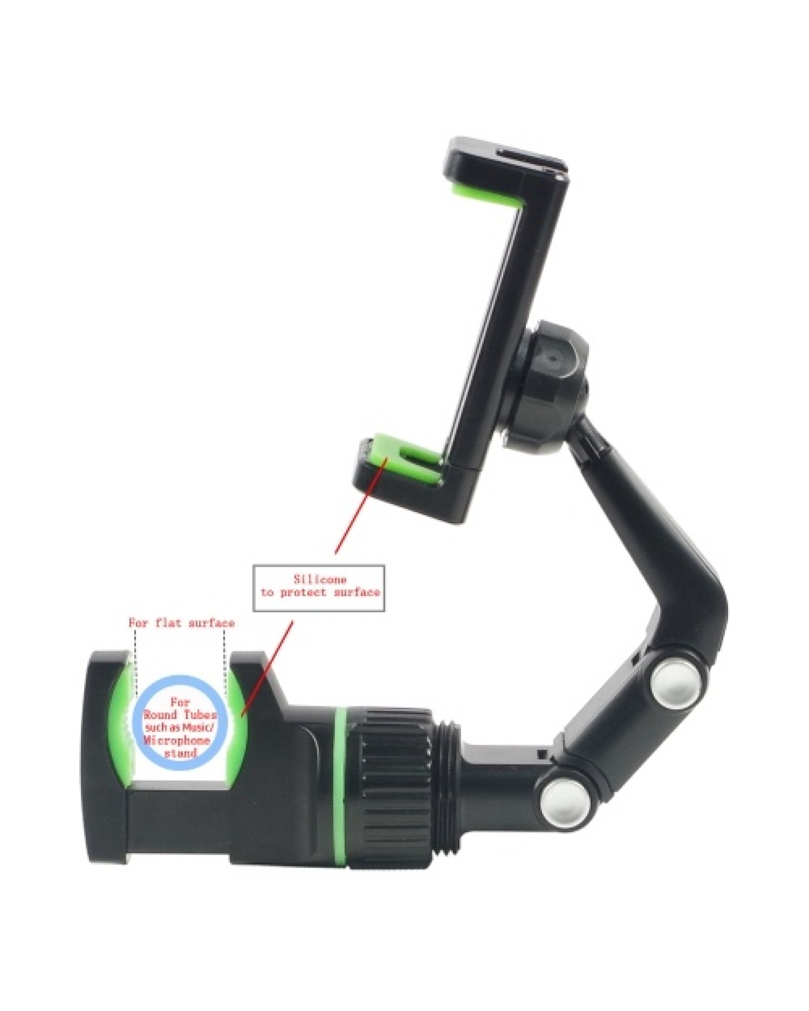 Phone Holder for Guitar Head Mic Stand Music Stand 360-degree Rotatable Smartphone Clip with 10 Guitar Picks Wiping Cloth