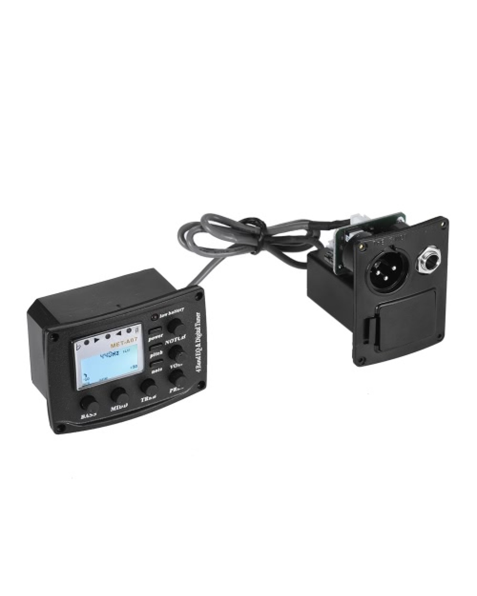 Acoustic Guitar 4-Band EQ Equalizer Tone and Volume Amplifier Preamp Piezo Pickup 6.35mm XLR with Pitch Note Notch Function Clea