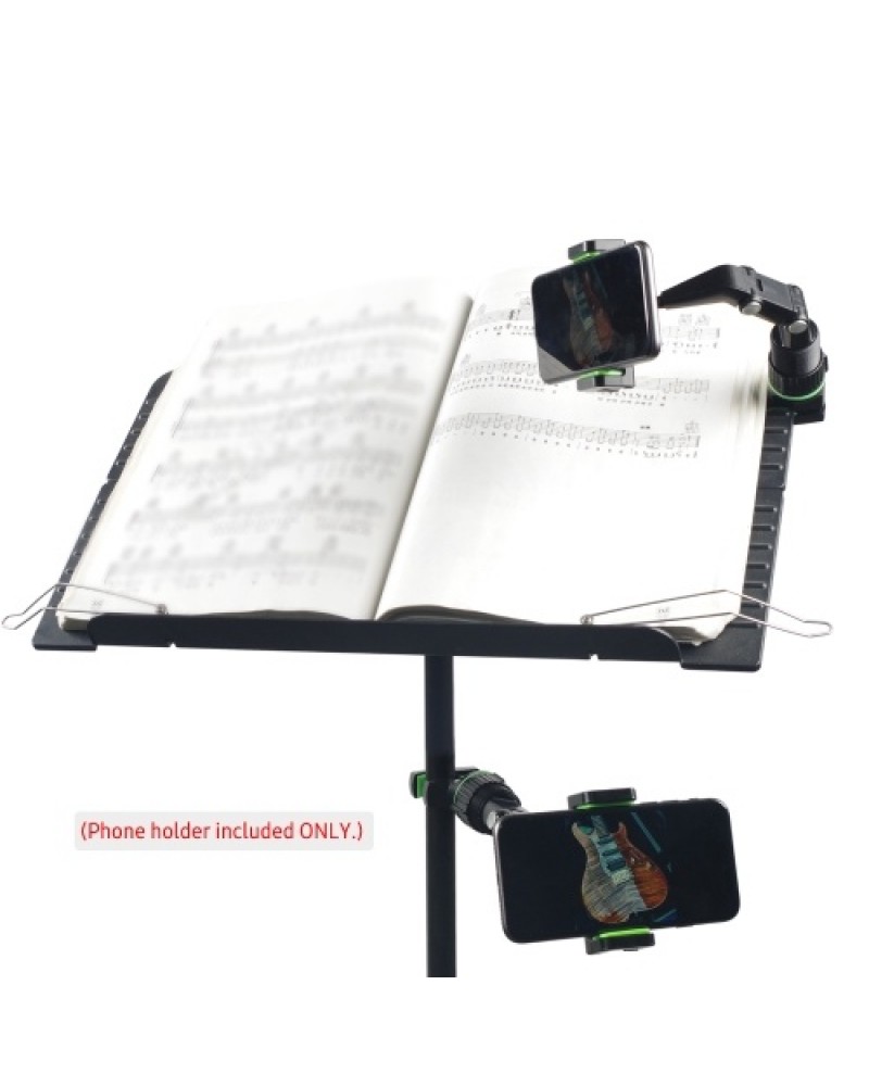 Phone Holder for Guitar Head Mic Stand Music Stand 360-degree Rotatable Smartphone Clip with 10 Guitar Picks Wiping Cloth