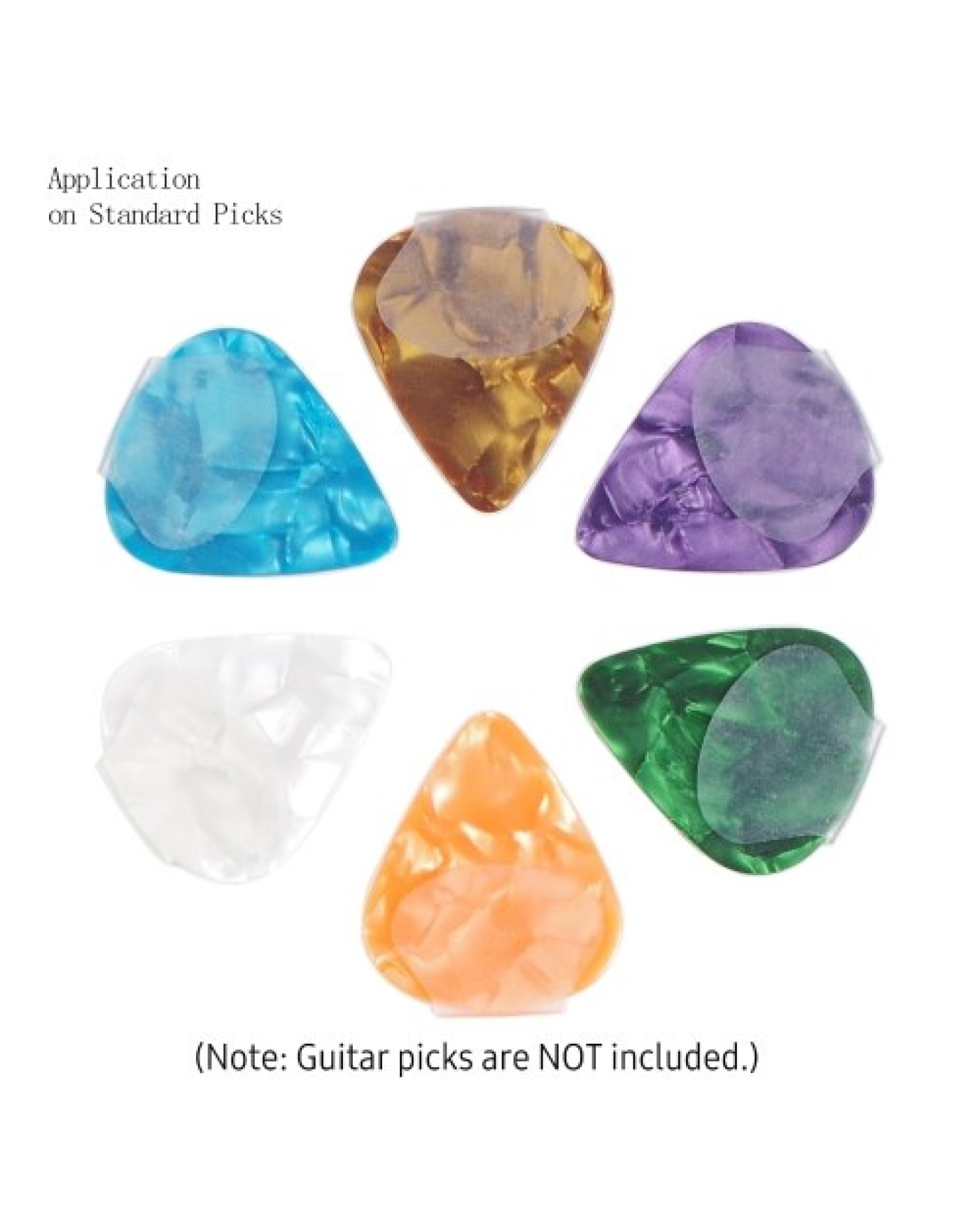 10 PCS Guitar Pick Grip 0.5mm Adhesive Silica Gel Guitar Picks Anti-skid Sticker for Acoustic Folk Electric Guitar Picks Jazz Pi