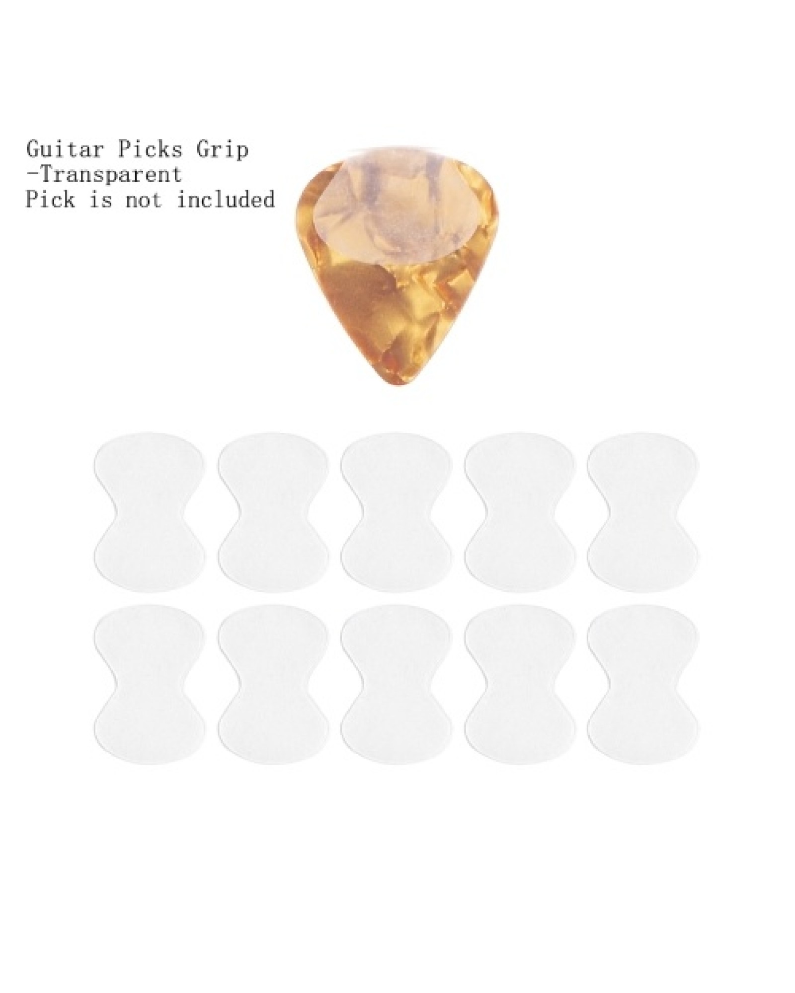 10 PCS Guitar Pick Grip 0.5mm Adhesive Silica Gel Guitar Picks Anti-skid Sticker for Acoustic Folk Electric Guitar Picks Jazz Pi