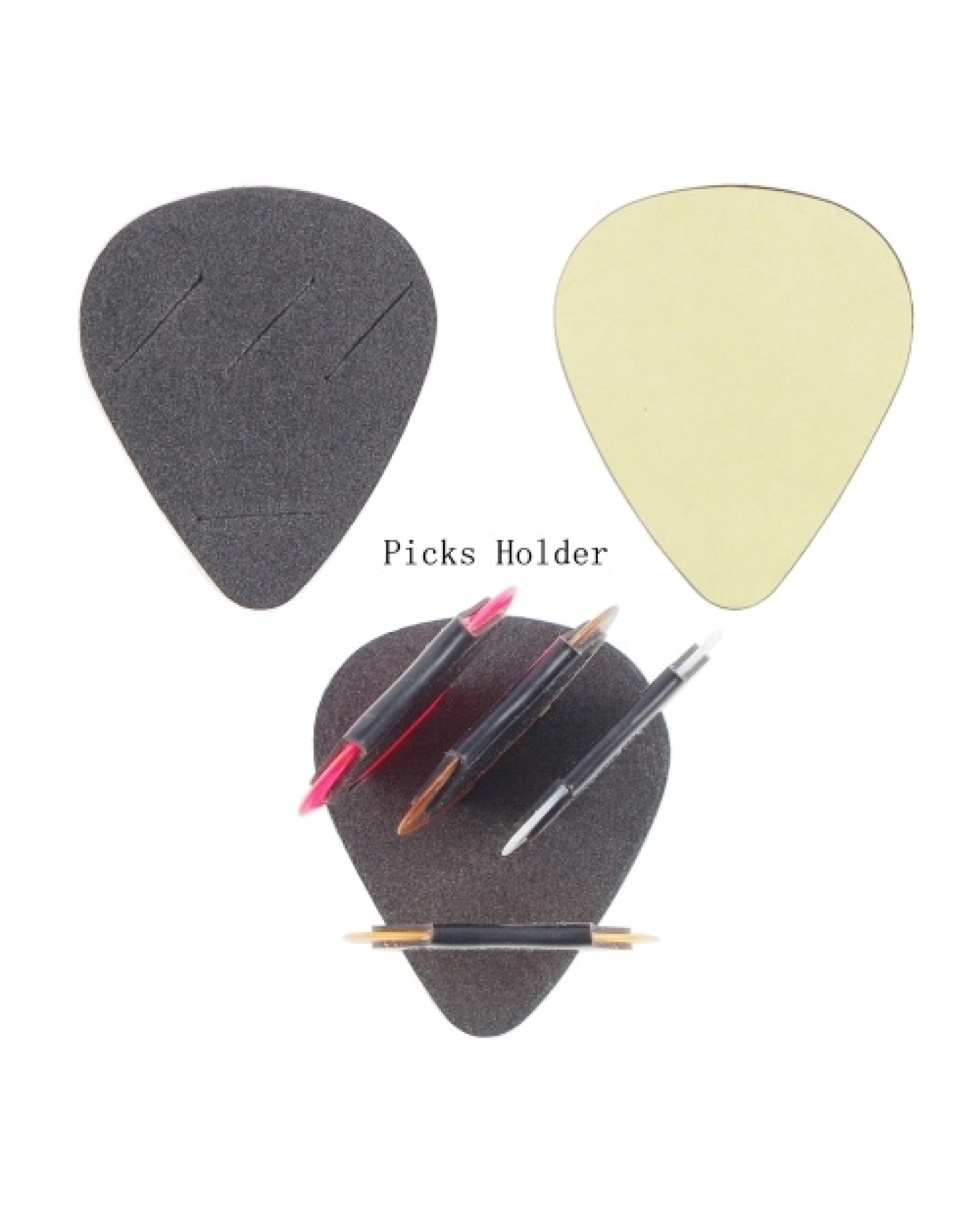 Guitar Paddles &amp; Anti-slip Sticker &amp; Guitar Picks Holder Set 10pcs Guitar Picks &amp; 10pcs Anti-skid Stickers &amp; 2pc