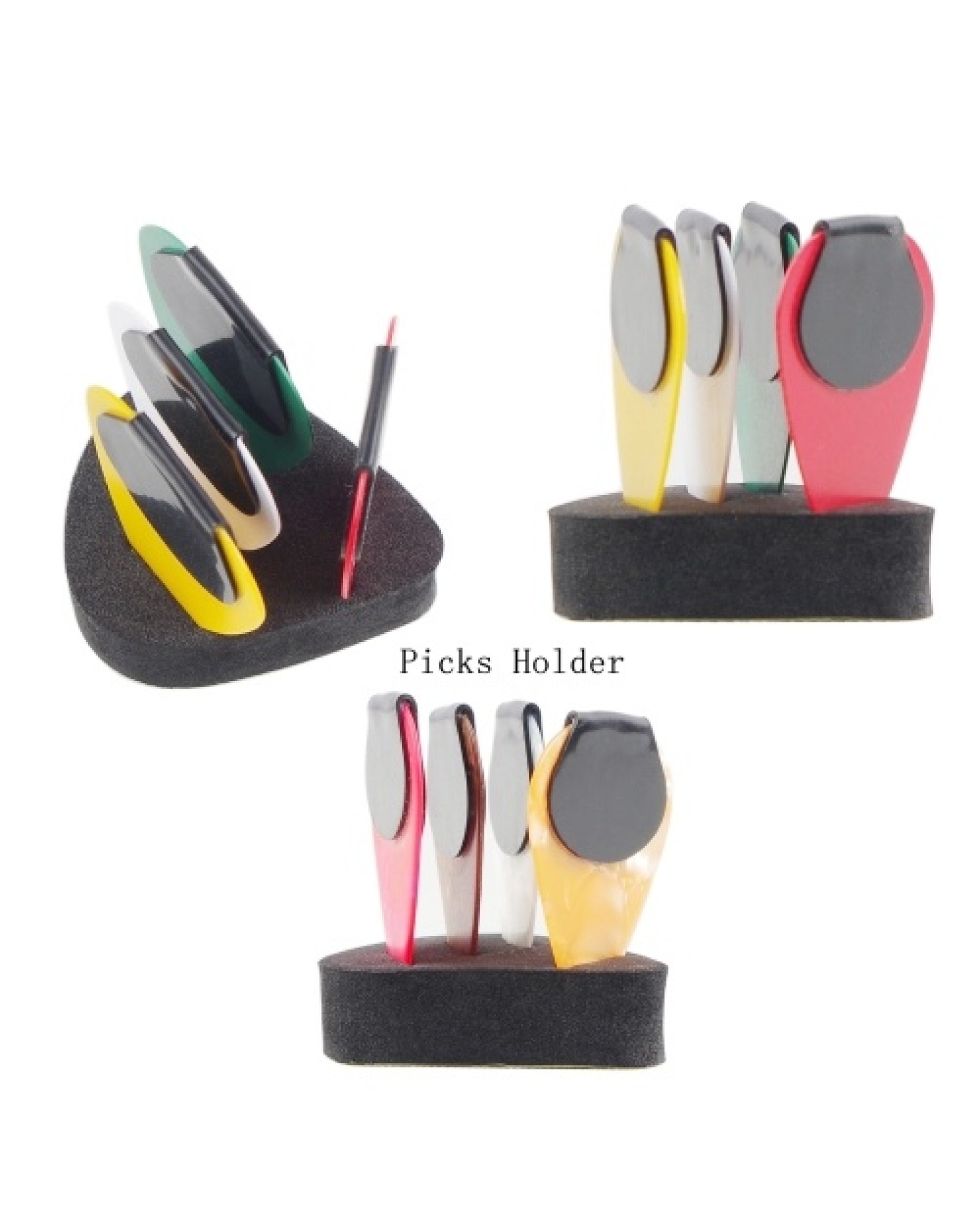 Guitar Paddles &amp; Anti-slip Sticker &amp; Guitar Picks Holder Set 10pcs Guitar Picks &amp; 10pcs Anti-skid Stickers &amp; 2pc