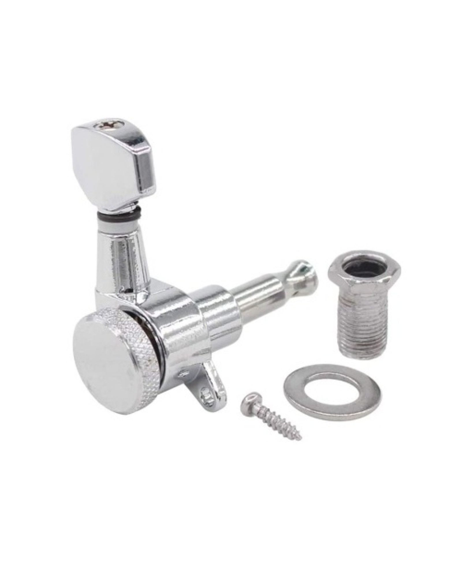 6 Left Inline Electric Guitar Tuning Peg Sealed Locking Tuners Chrome Plated Guitar Tuning Keys Machine Heads 1 : 18 Compatible 