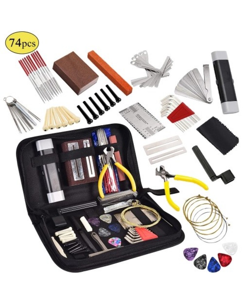 74 PCS Guitar Tool Kit with Carry Bag, Repair Maintenance Tools