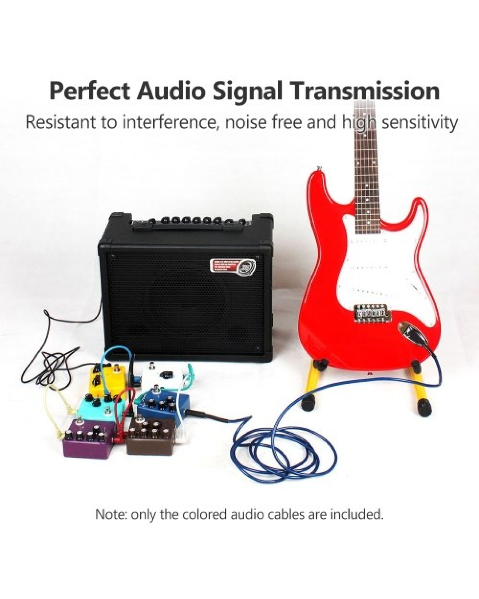 Colorful Guitar Effect Pedal Cables Instrument Audio Leads Patch Cord