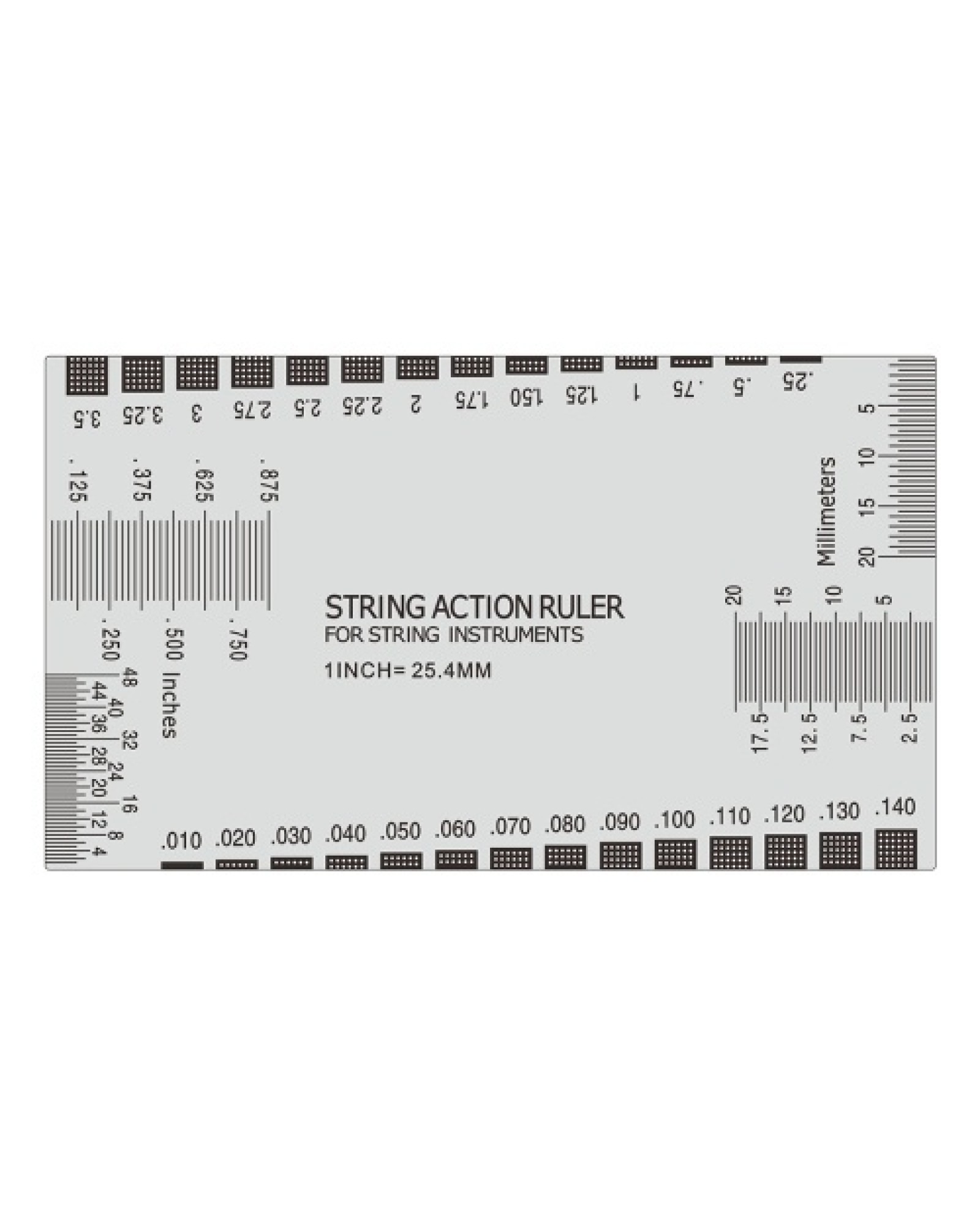 Stainless Steel Guitar String Action Ruler String Pitch Ruler Guitar Measuring Gauge Tool 89*51mm