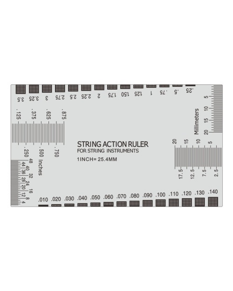 Stainless Steel Guitar String Action Ruler String Pitch Ruler Guitar Measuring Gauge Tool 89*51mm