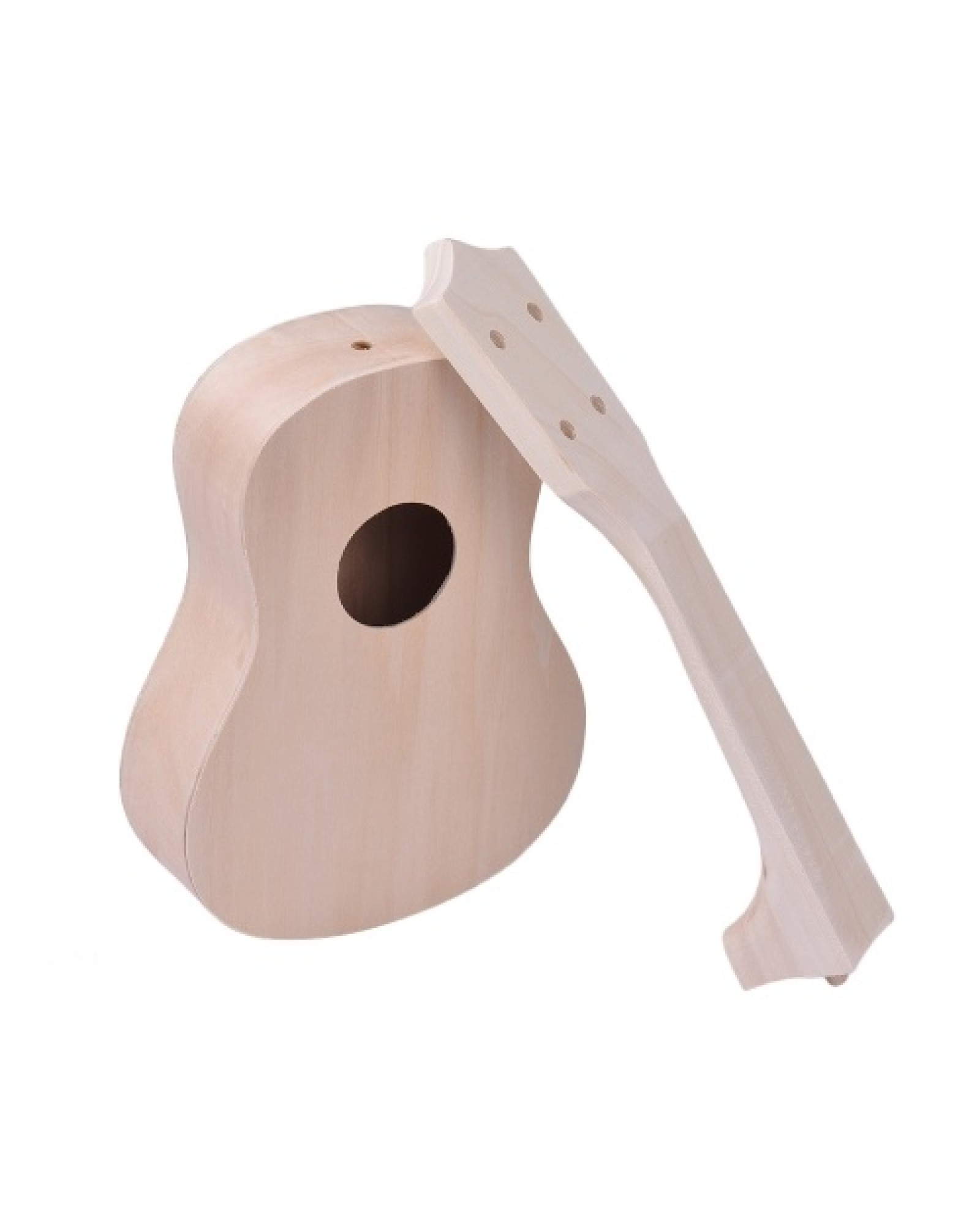 21 Inches Unfinished DIY Ukulele Ukelele Uke Kit Basswood Body &amp; Neck Plastic Fingerboard &amp; Bridge Nylon String for Ukul