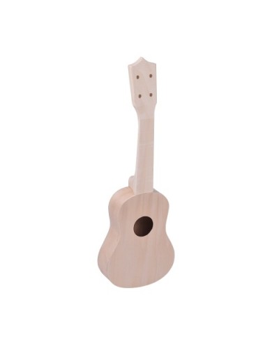 21 Inches Unfinished DIY Ukulele Ukelele Uke Kit Basswood Body &amp; Neck Plastic Fingerboard &amp; Bridge Nylon String for Ukul