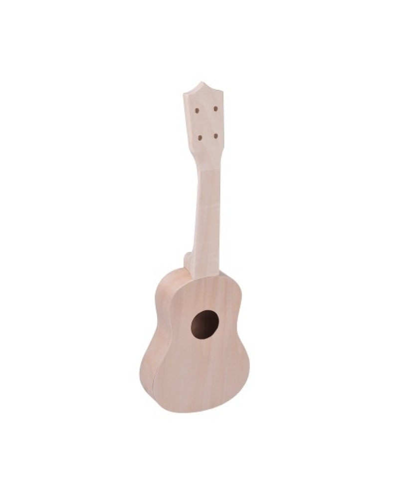 21 Inches Unfinished DIY Ukulele Ukelele Uke Kit Basswood Body &amp; Neck Plastic Fingerboard &amp; Bridge Nylon String for Ukul