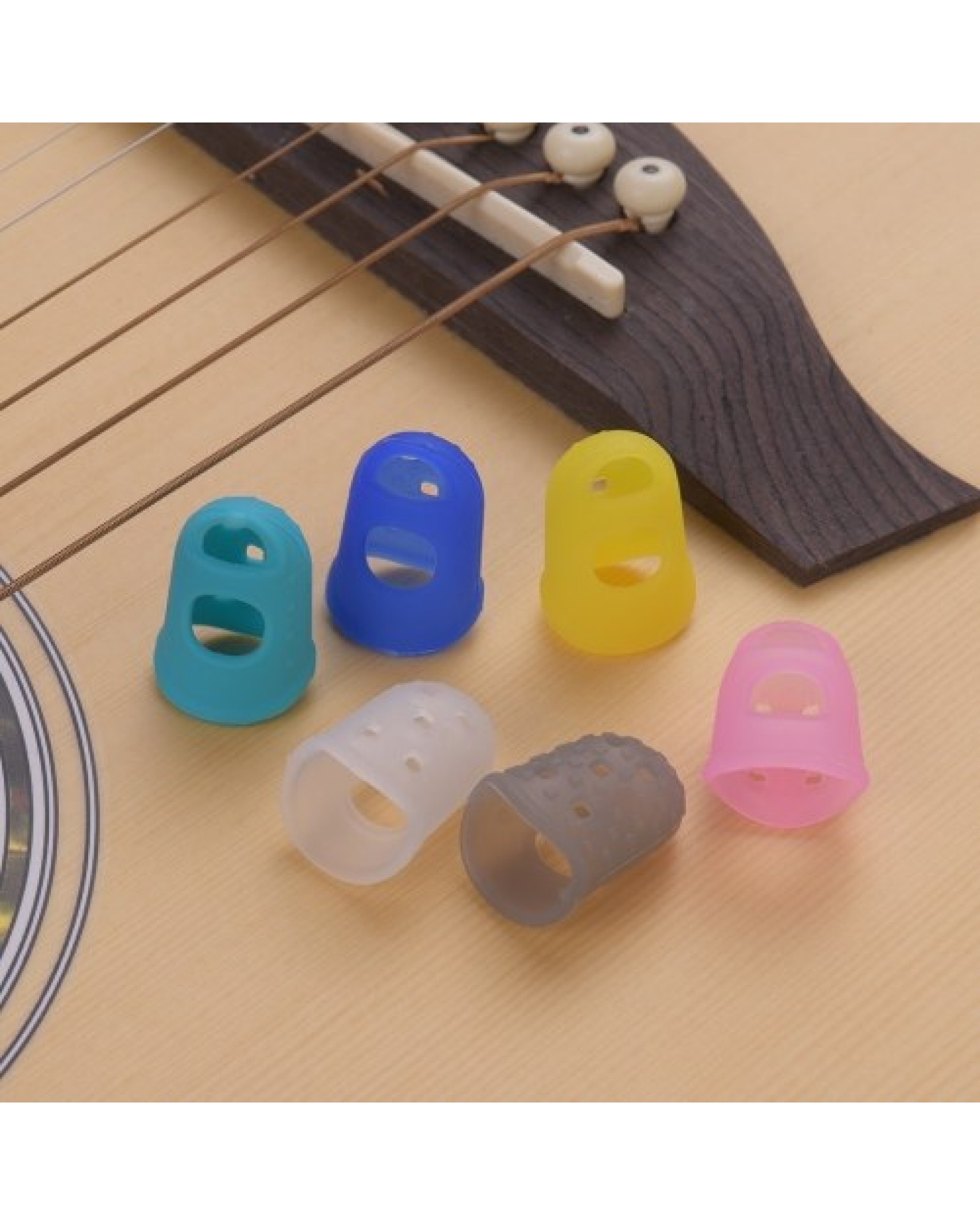 6pcs Guitar Silicone Finger Fingertip Protectors