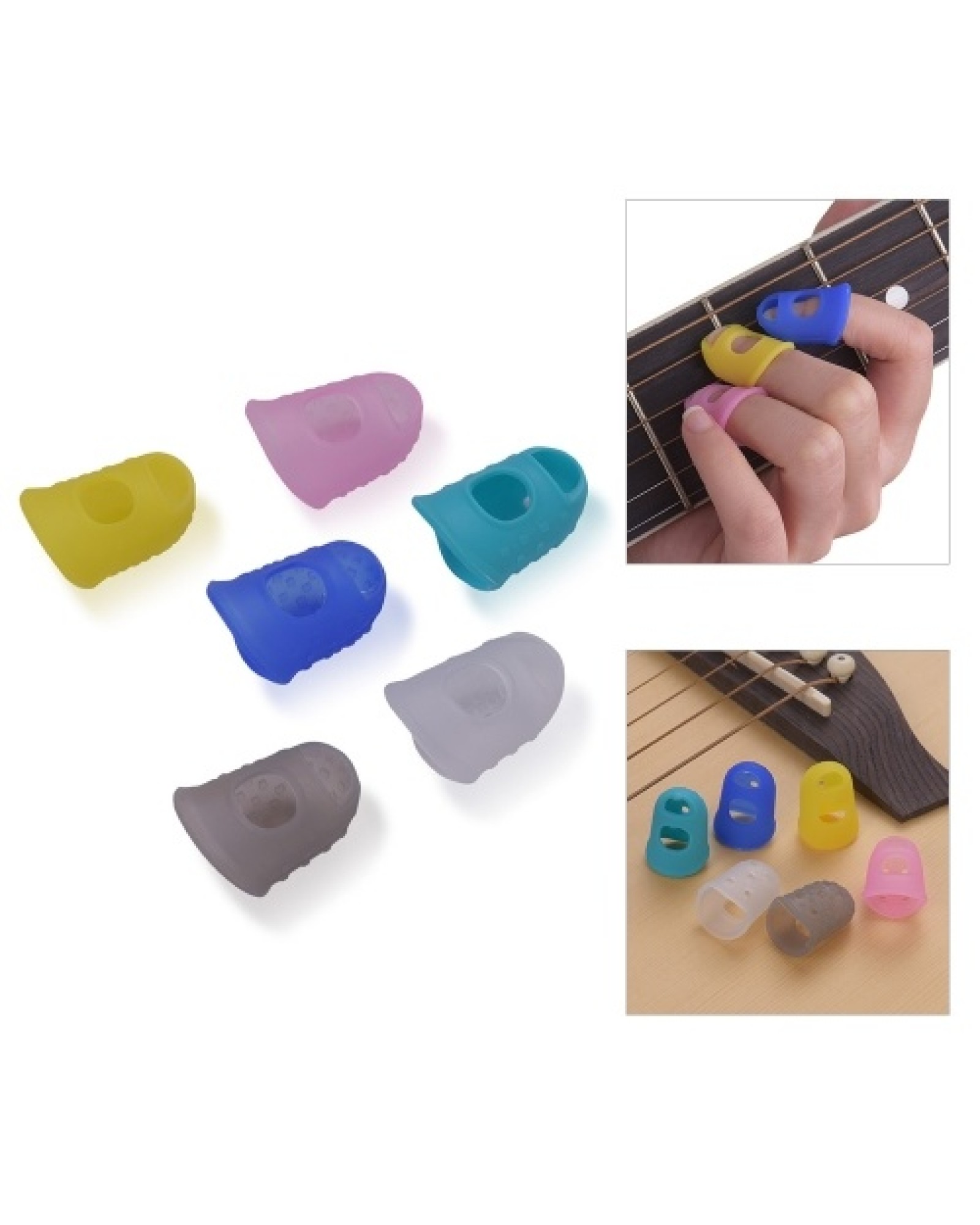 6pcs Guitar Silicone Finger Fingertip Protectors