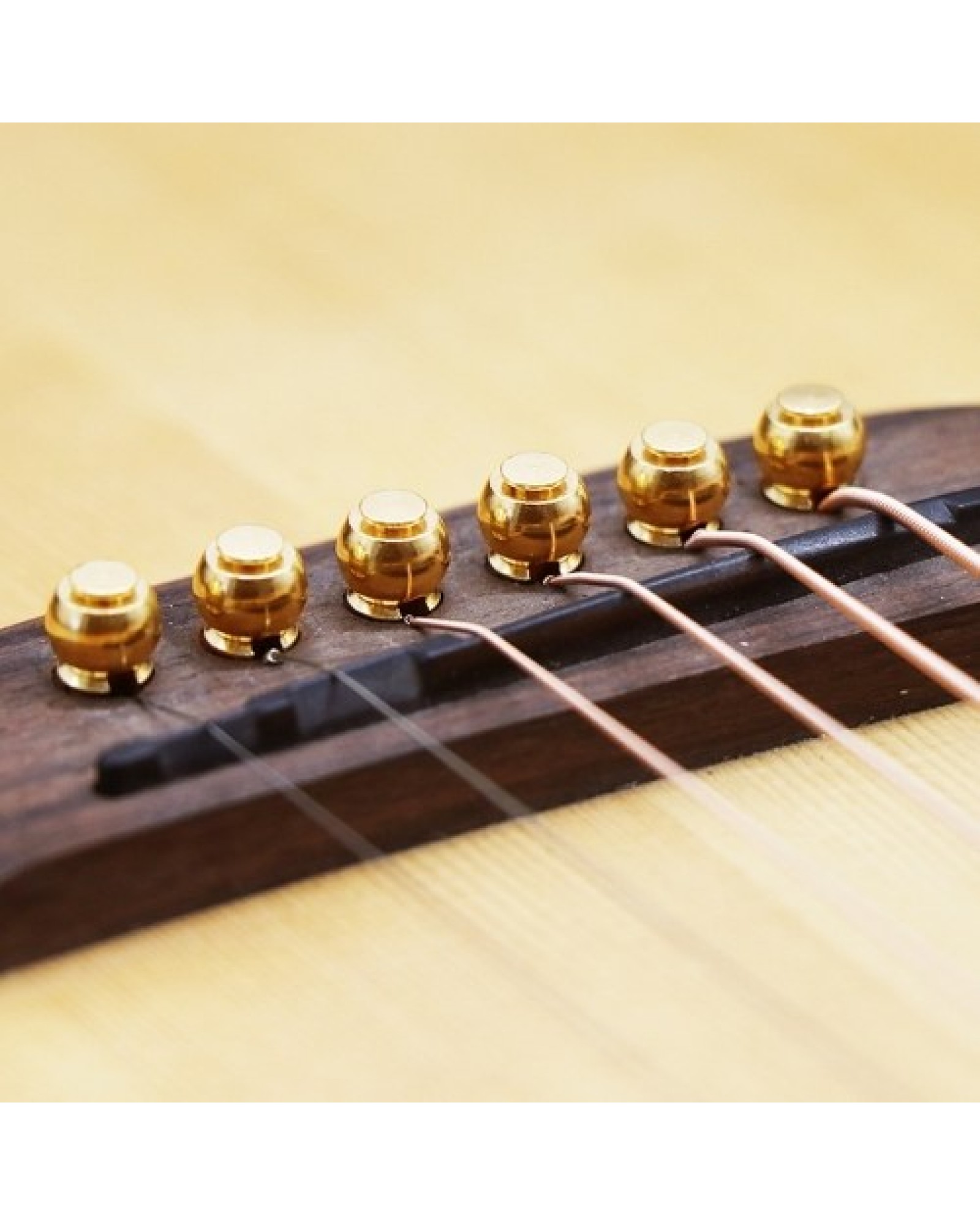 6pcs Metal Acoustic Guitar Bridge Pins Brass Guitar Strings Fixed Cone String Pins String Nails