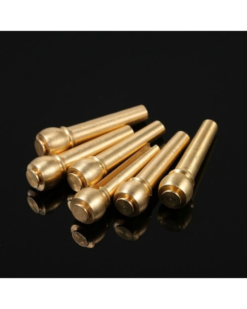 6pcs Metal Acoustic Guitar Bridge Pins Brass Guitar Strings Fixed Cone String Pins String Nails