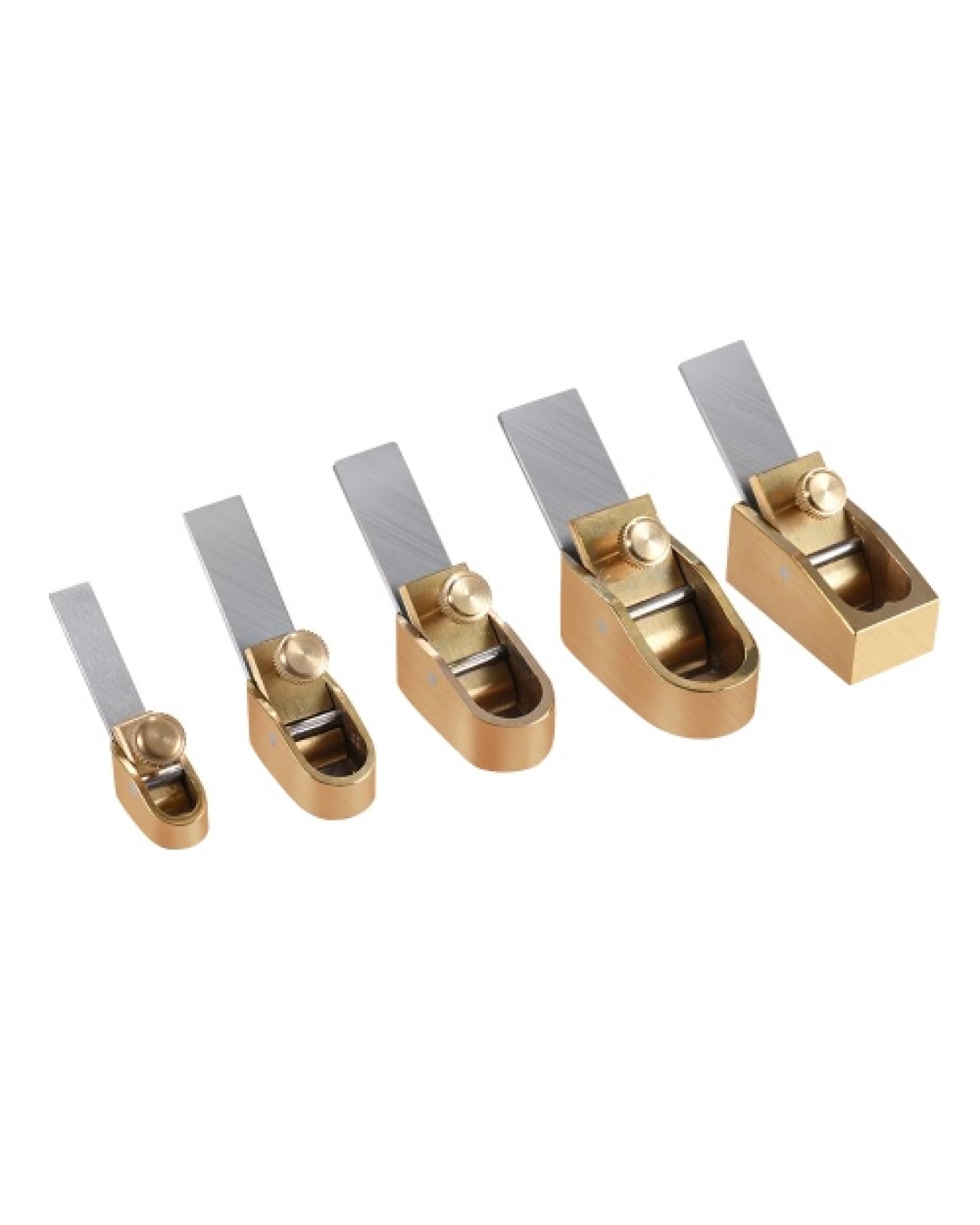 5pcs Woodworking Plane Cutter Set Curved Sole Metal Brass Luthier Tool for Violin Viola Cello Wooden Instrument
