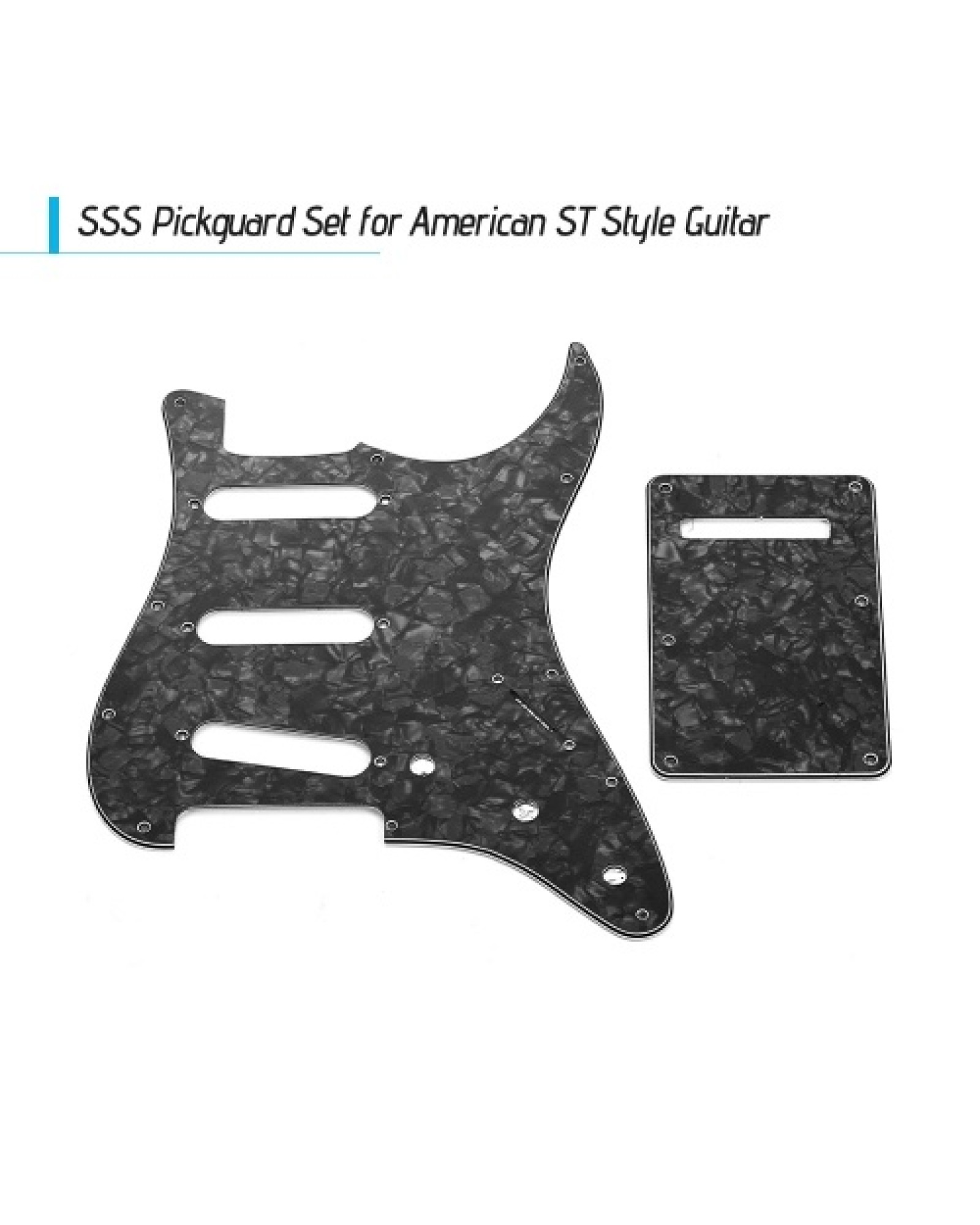 SSS Electric Guitar Pickguard Set with Back Plate Screws Pick Guard for American ST Style Guitars Blue Pearl