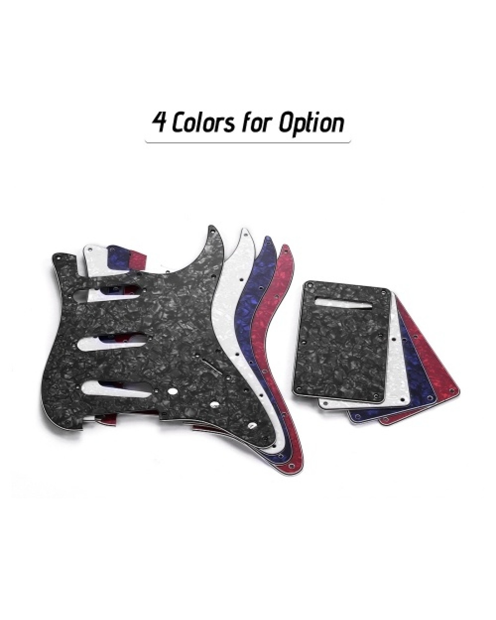 SSS Electric Guitar Pickguard Set with Back Plate Screws Pick Guard for American ST Style Guitars Blue Pearl