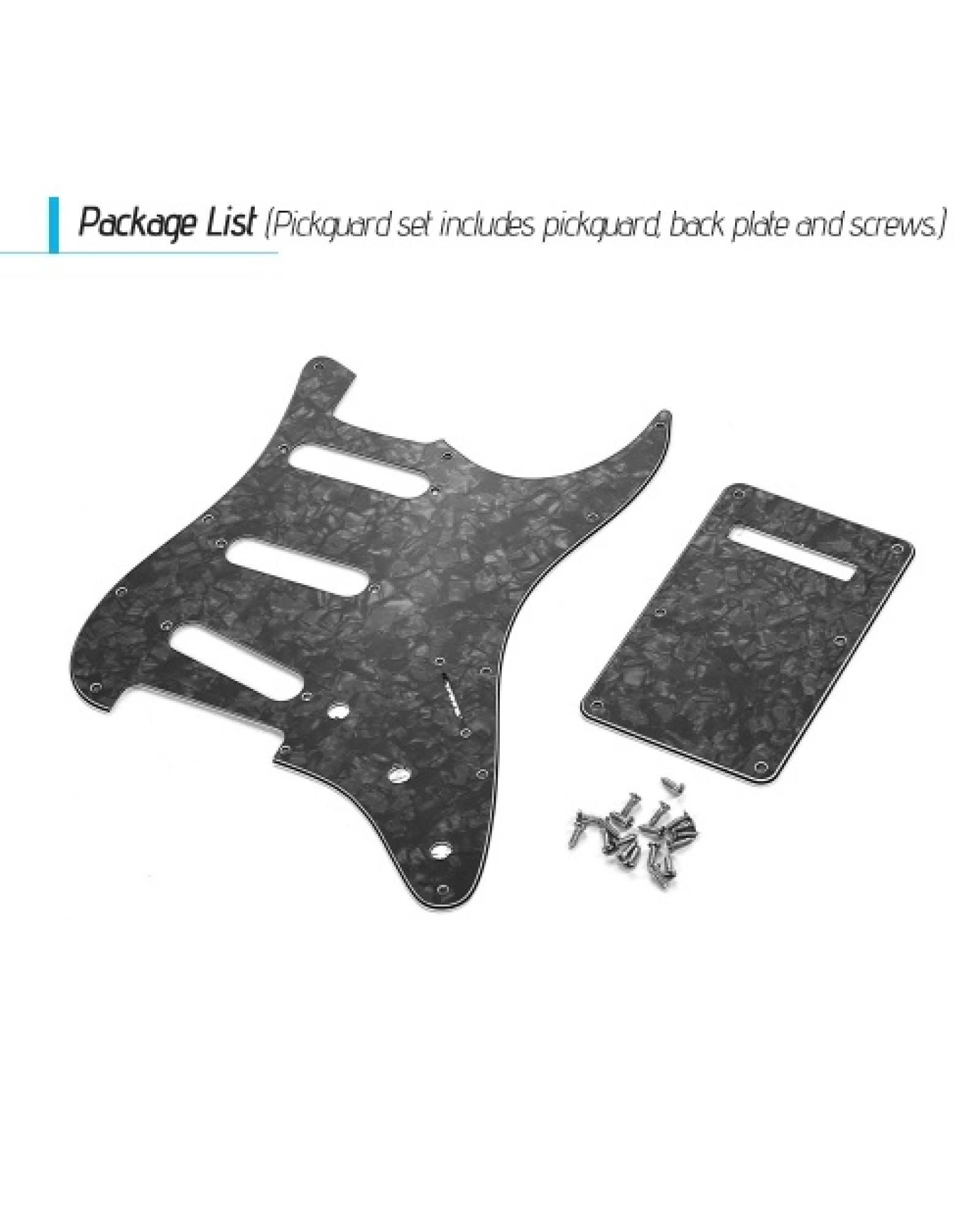 SSS Electric Guitar Pickguard Set with Back Plate Screws Pick Guard for American ST Style Guitars Blue Pearl