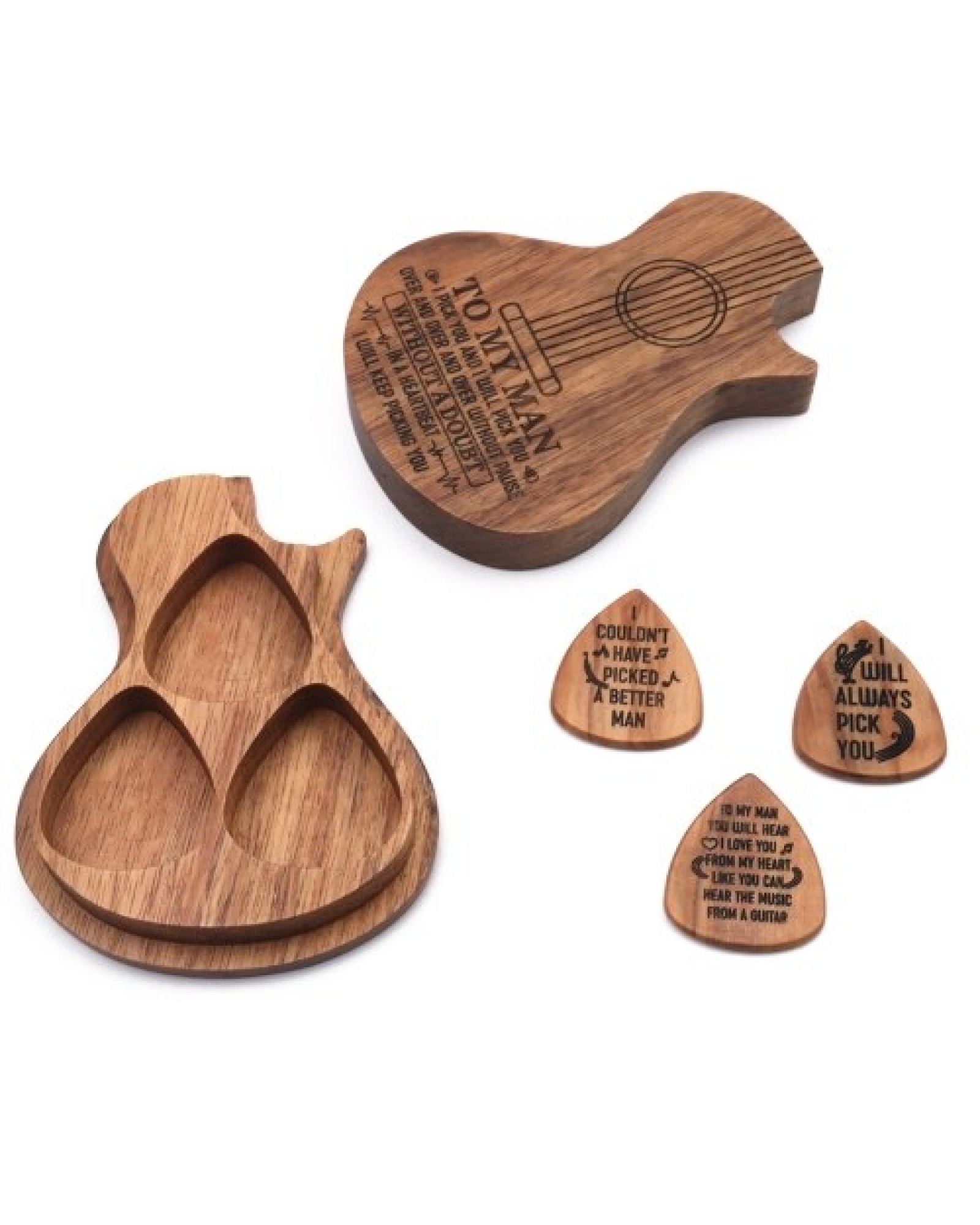 Guitar Accessories Wood Guitar Pick Wooden Guitar Pick Box