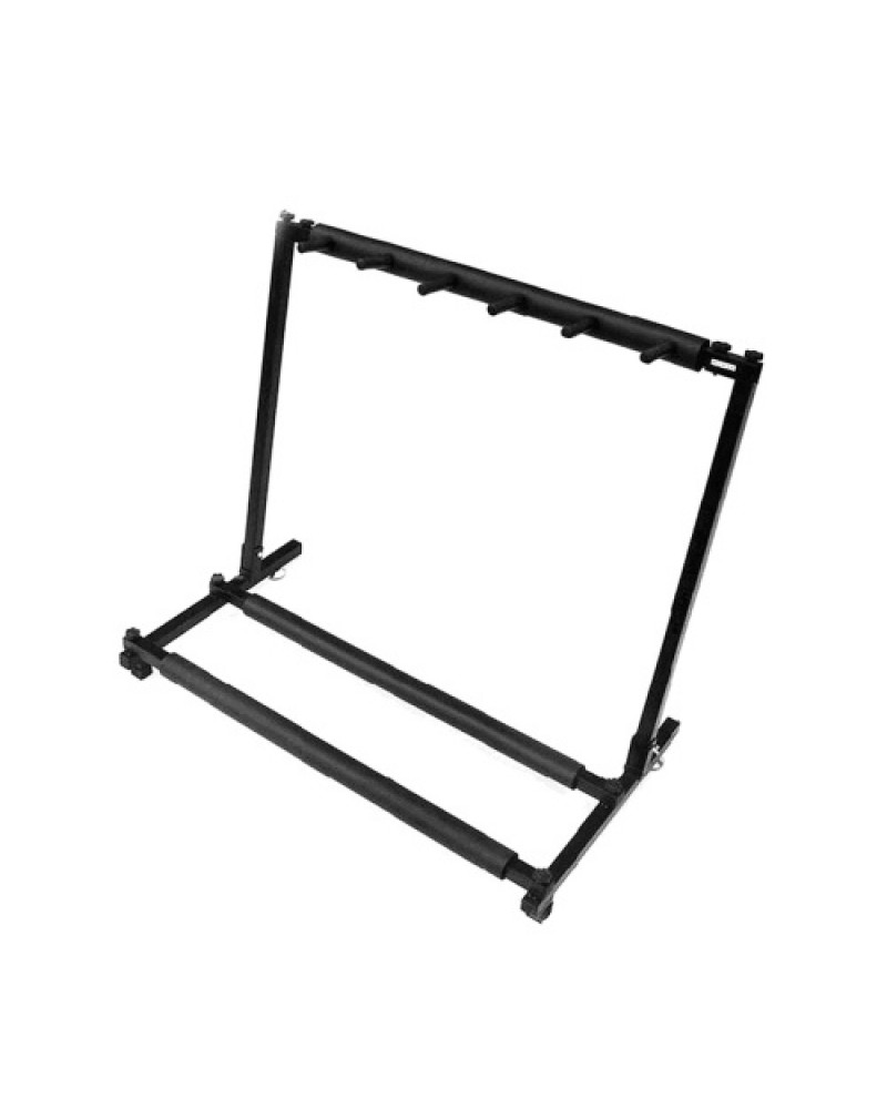 Multi Guitar Stand 5 Holder Foldable Universal Display Rack Portable Black for Classical Acoustic, Electric, Bass Guitar