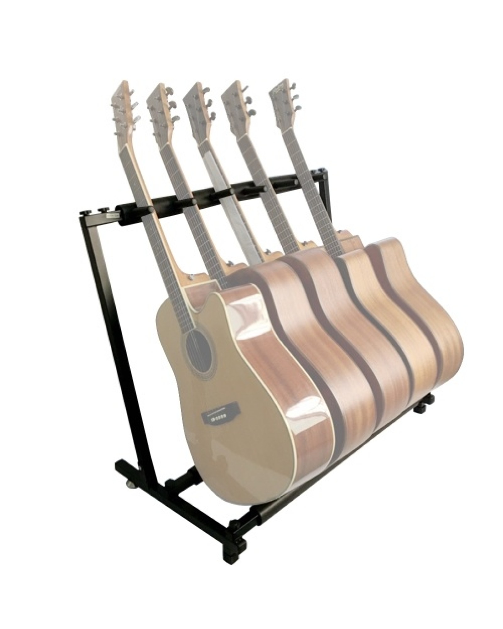 Multi Guitar Stand 5 Holder Foldable Universal Display Rack Portable Black for Classical Acoustic, Electric, Bass Guitar