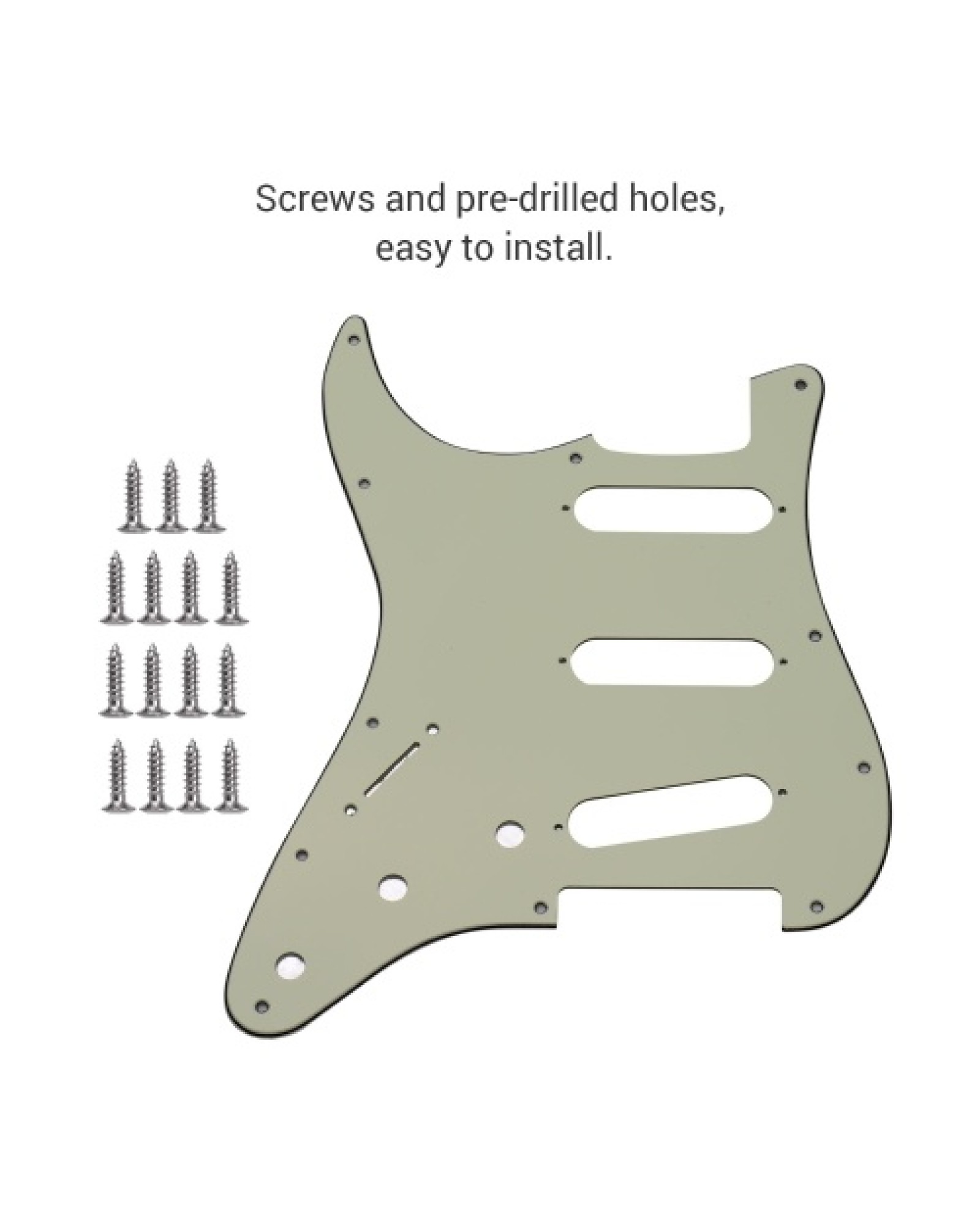 Left-handed 11 Hole Guitar Pickguard 3 Ply Panels Pickguard with Screws for ST Guitar
