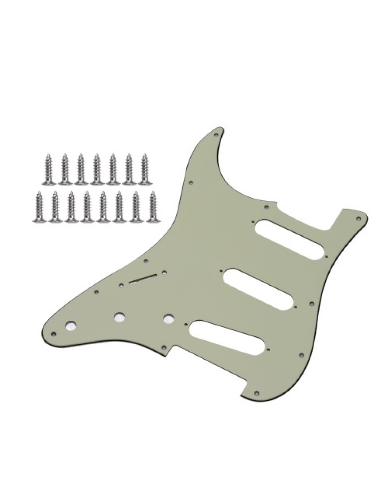 Left-handed 11 Hole Guitar Pickguard 3 Ply Panels Pickguard with Screws for ST Guitar