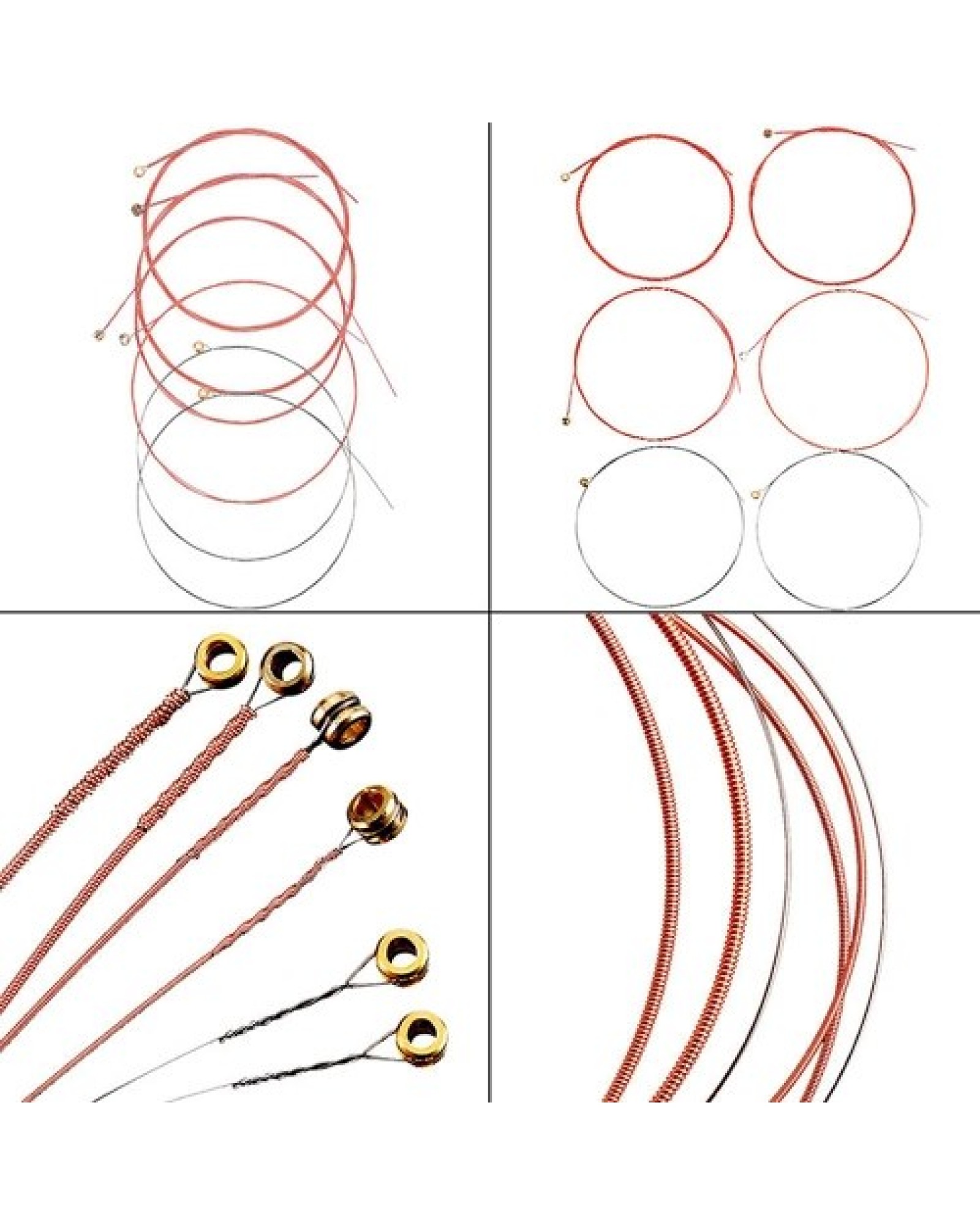 3 Sets of Acoustic Folk Guitar String Set Strings Stainless Steel Wire Core Copper Alloy Wound, 6pcs/set (.007-.047)